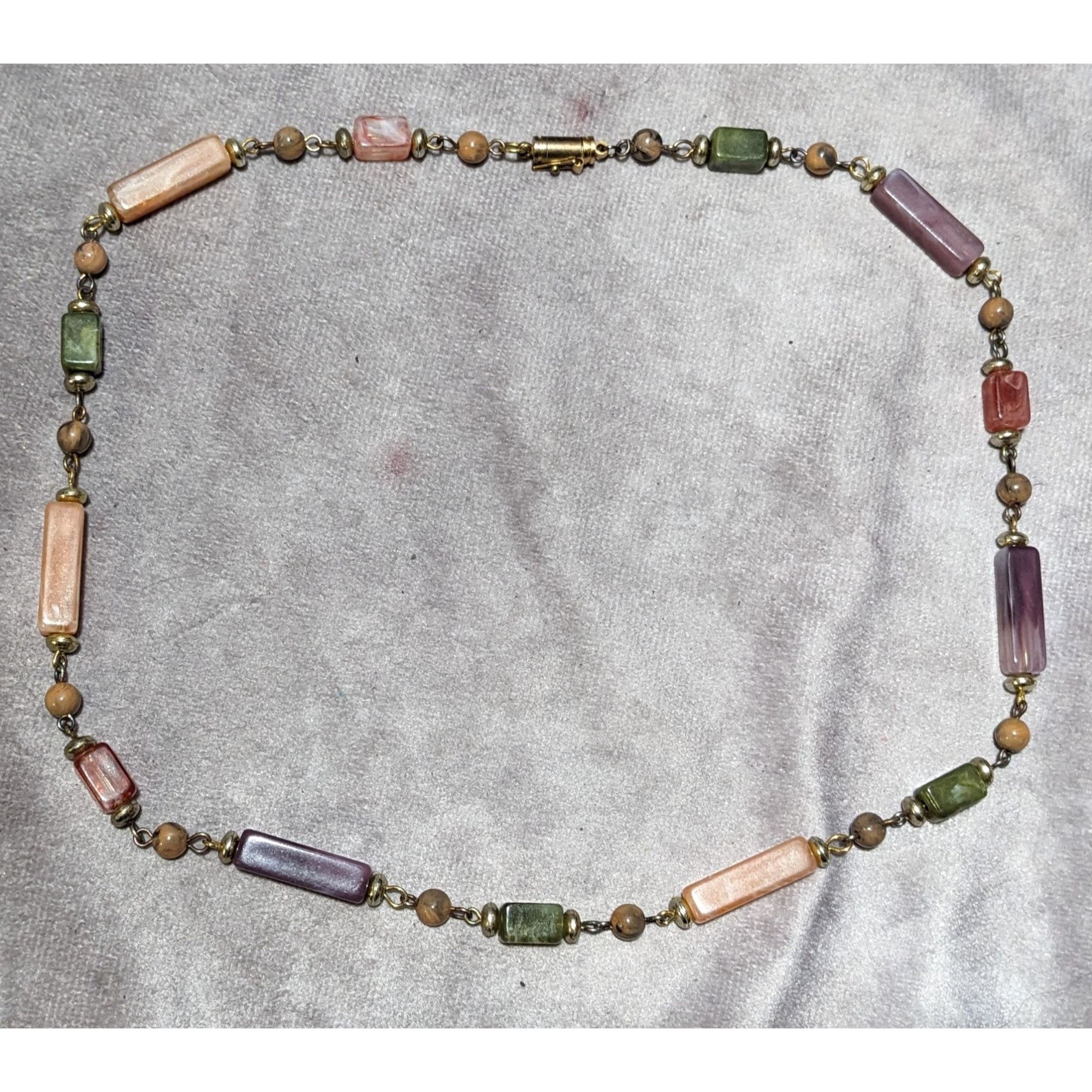 Other Vintage Rainbow Faux Agate Beaded Necklace Size ONE SIZE - 8 Thumbnail