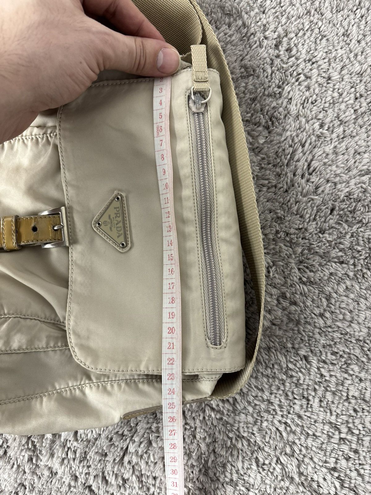 Prada Prada Milano Nylon Beige Messenger Bag Size ONE SIZE - 14 Thumbnail