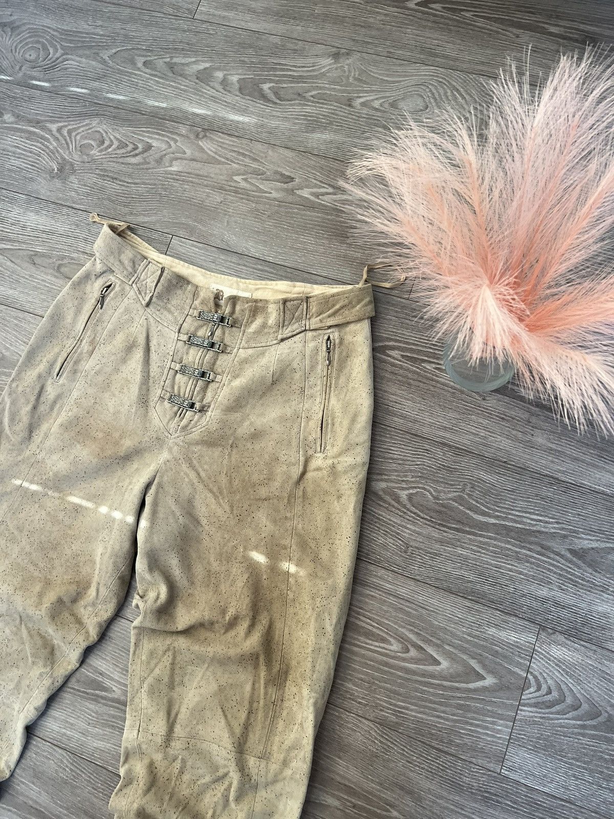 Leather ‼️Hand Made Leather Riding Casual Made in Italy Ykk Pants‼️ Size US 34 / EU 50 - 3 Thumbnail