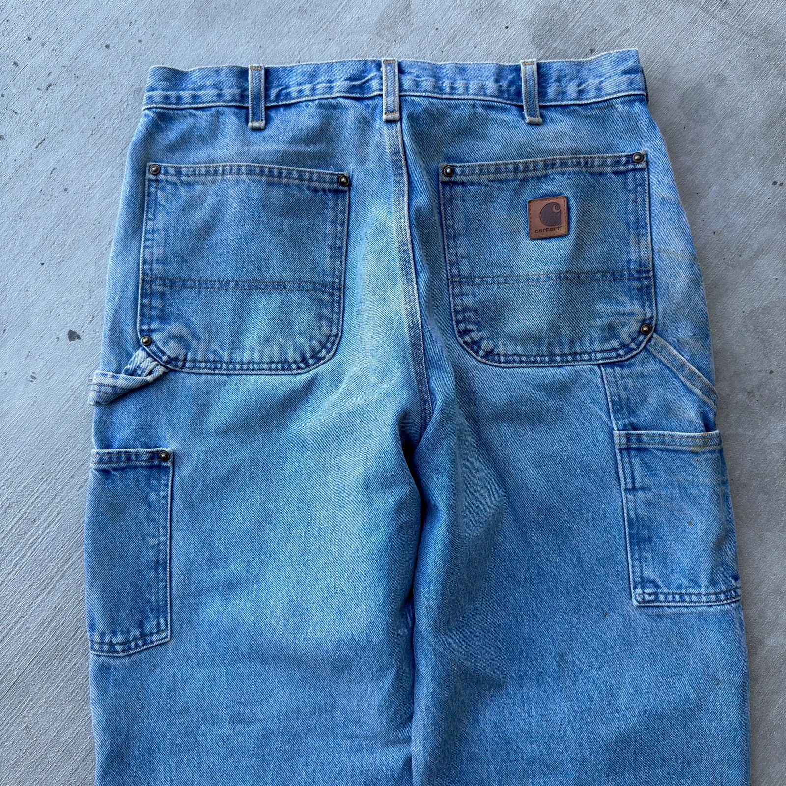 Carhartt × Vintage Carhartt denim blue jean double knee work carpenter pants Size US 33 - 5 Thumbnail