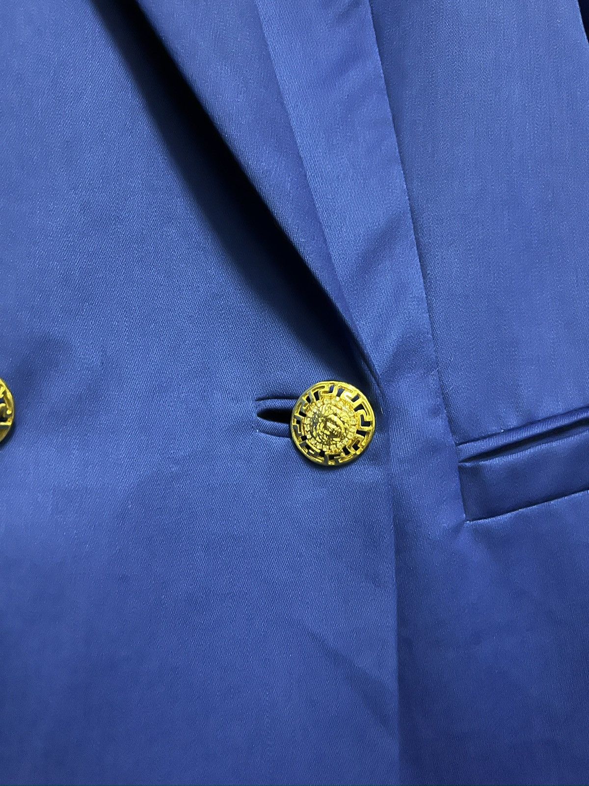 Vintage 542. Gianni Versace Vintage Royal Blue Luxury 90s Piece Size L / US 10 / IT 46 - 6 Thumbnail