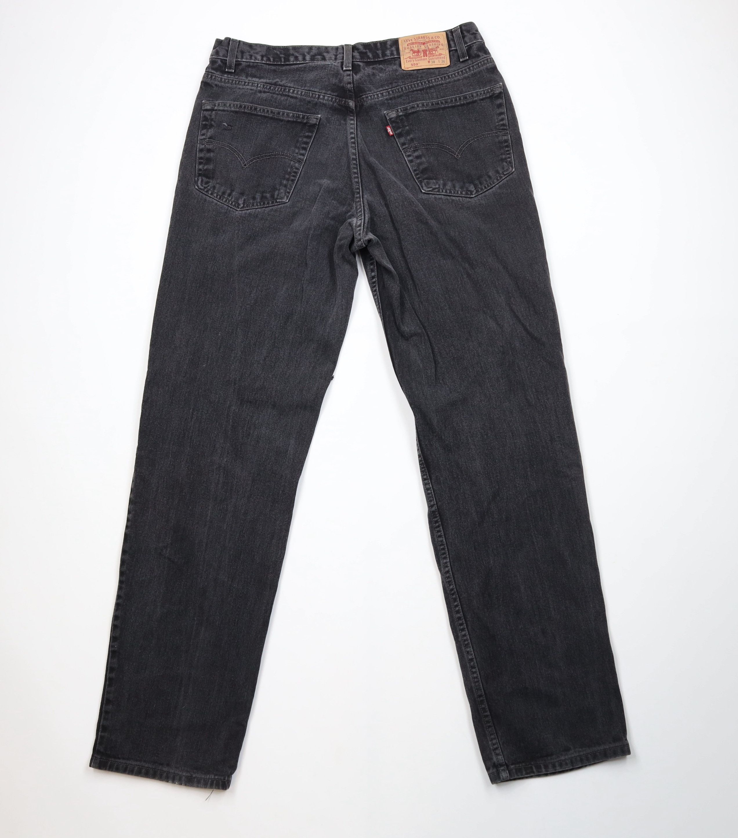 Levi's × Vintage Vintage 90s Levis 550 Relaxed Fit Denim Jeans Black Size US 38 / EU 54 - 9 Thumbnail