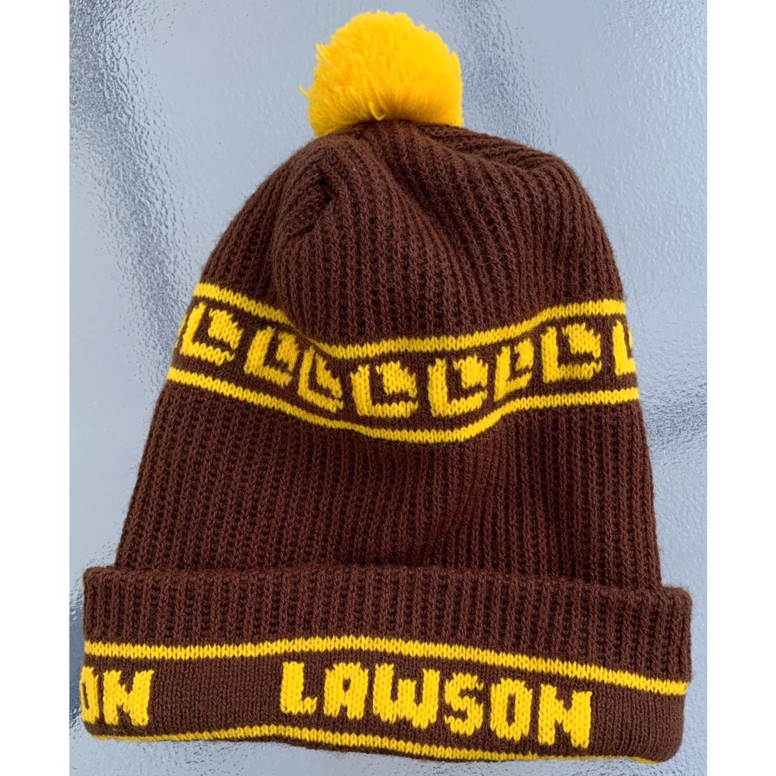Logo 7 VINTAGE Lawson Beanie Pom Pom Hat Knit Logo Spellout 70s 80s 1970s 1980s Size ONE SIZE - 5 Thumbnail
