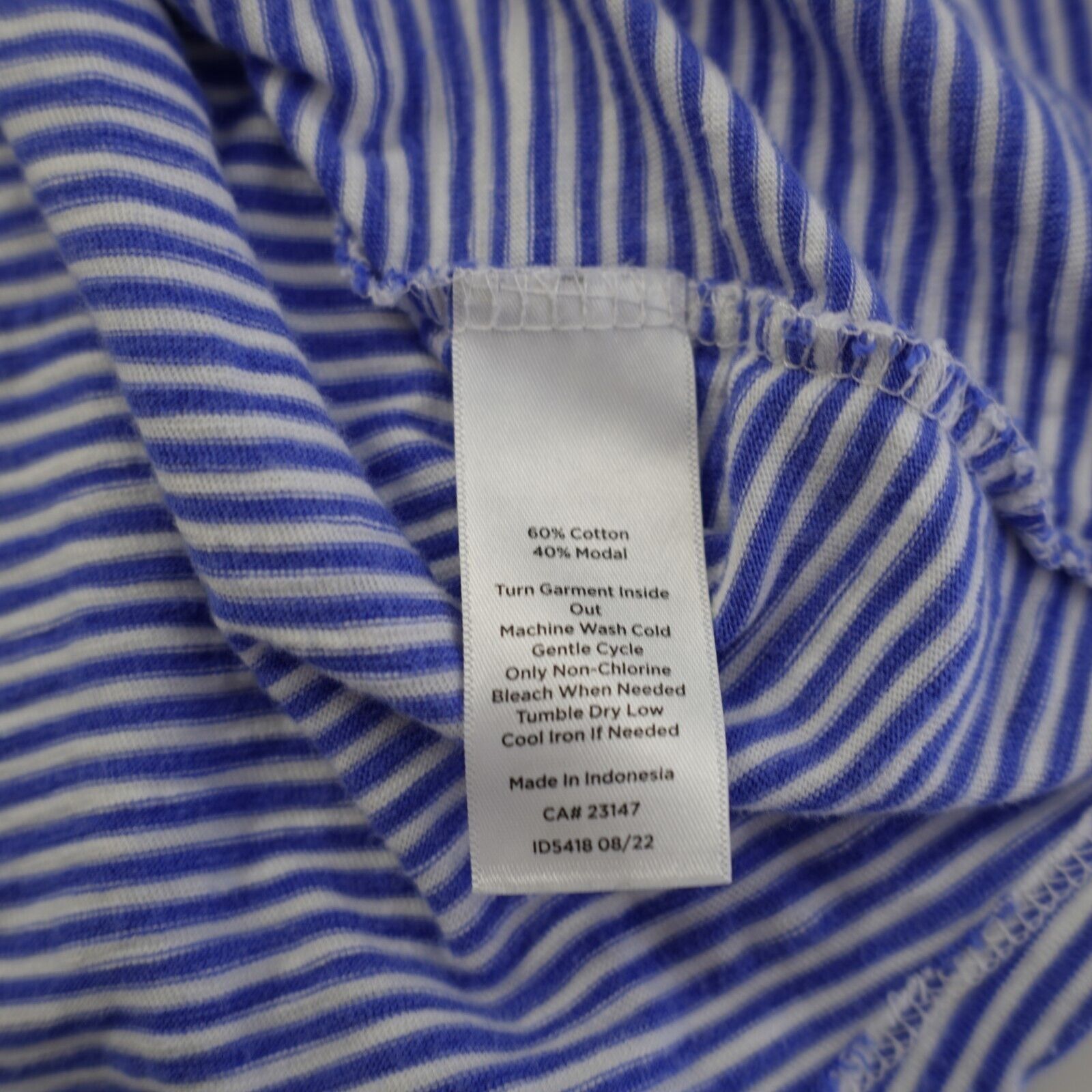 Talbots Talbots Petite Medium Blue Striped Blouse Top Short Sleeve F Size M / US 6-8 / IT 42-44 - 5 Thumbnail