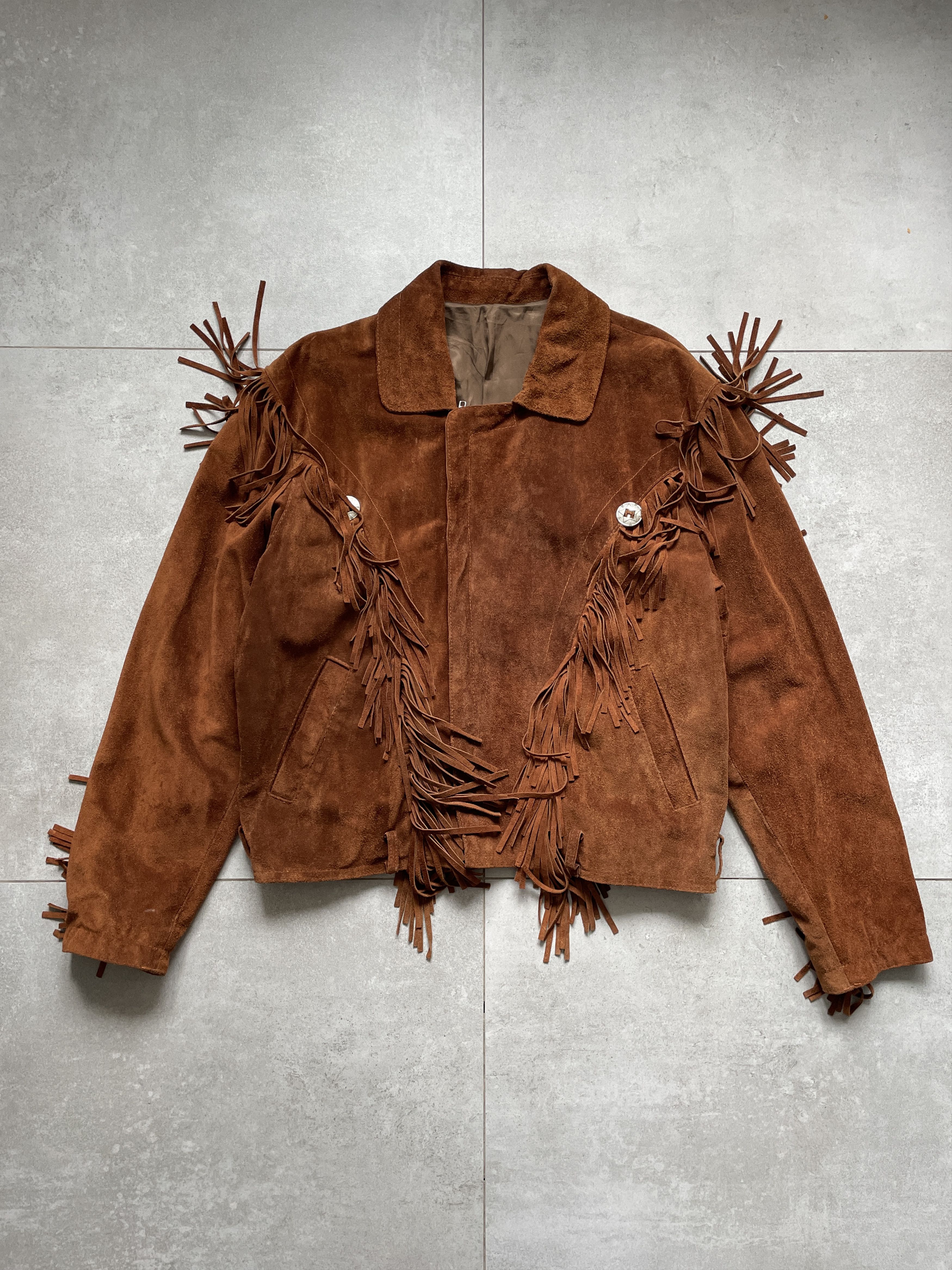 VINTAGE WESTERN FRINGE SUEDE LEATHER RAMONES SLP JACKET