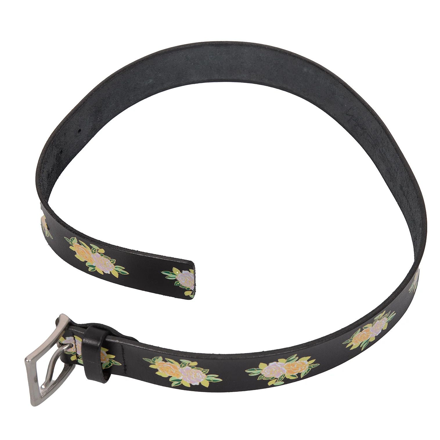 Yohji Yamamoto Floral Print Leather Belt
