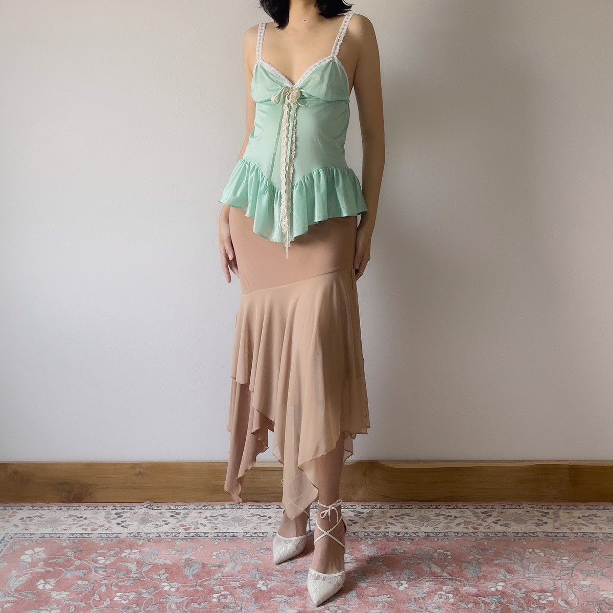 Vintage Romantic 1980's Mint Green Camisole (S-M) Size M / US 6-8 / IT 42-44 - 5 Thumbnail