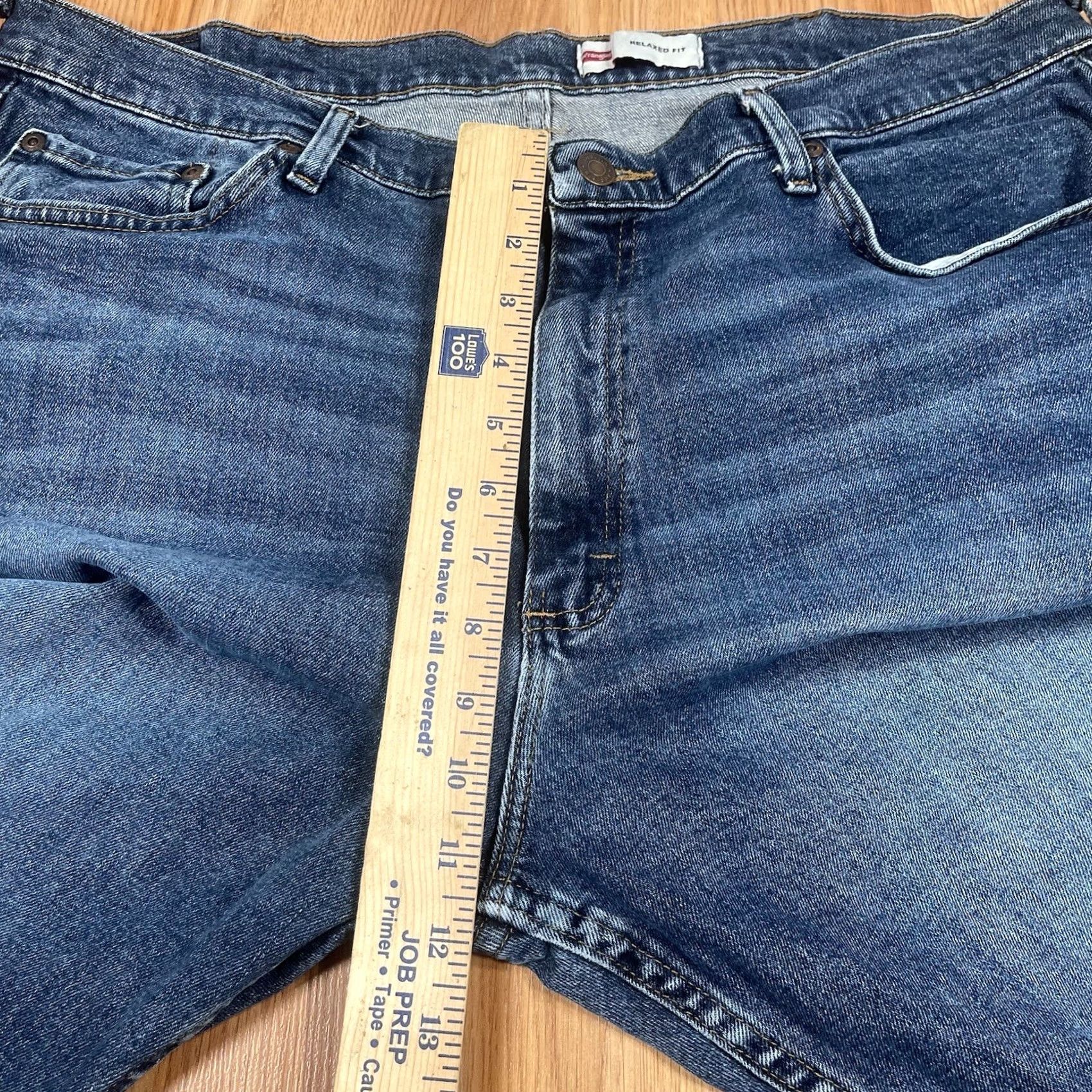 Wrangler Wrangler Jeans Men’s Relaxed Fit Straight Leg Stretch Blue Denim Pants 38Wx32L Size US 38 / EU 54 - 5 Thumbnail