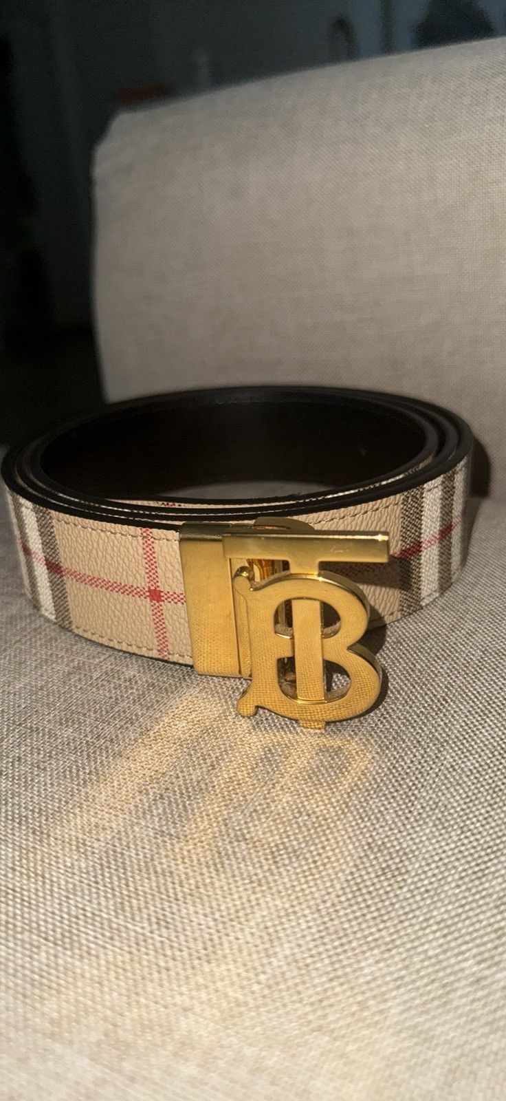 Burberry Check Reversible TB Belt