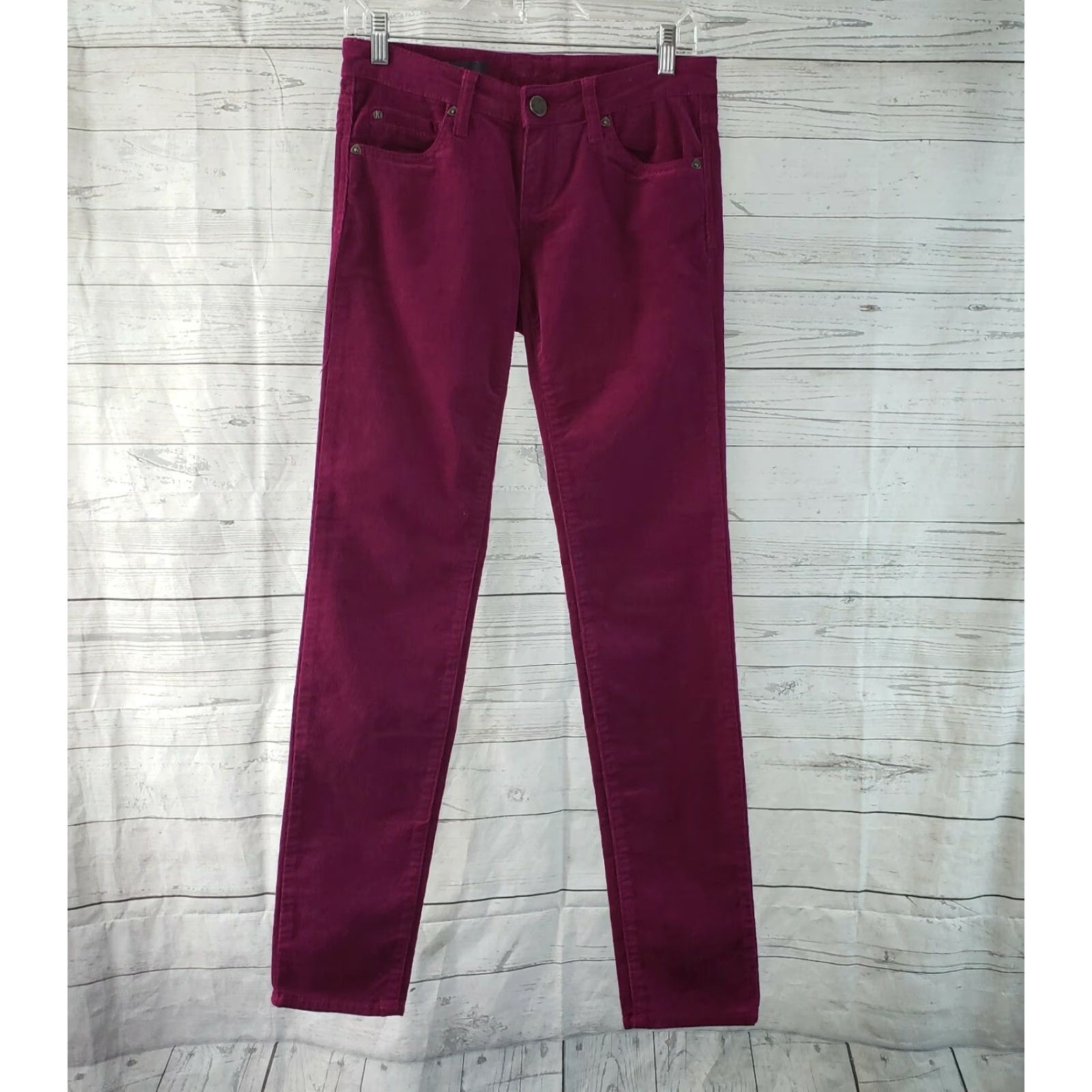Vintage KUT from the Kloth Diana Skinny Corduroy Pants Womens Sz 2 Pink Low Rise Pants Skinny Womens 2 Pink Corduroy VINTAGE? (No) Size 26" / US 2 / IT 38 - 2 Thumbnail