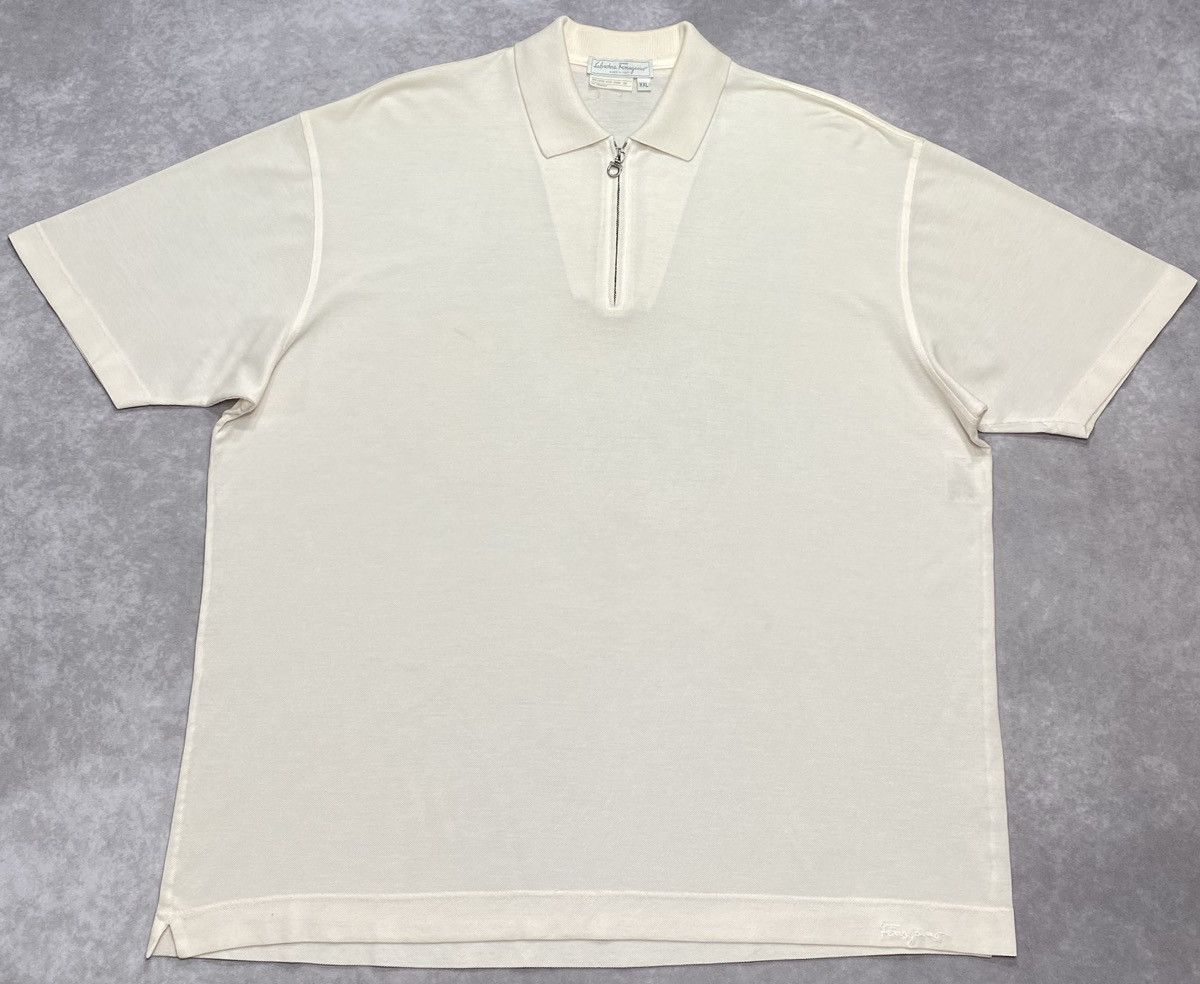 Salvatore Ferragamo 80’s Vintage Salvatore Ferragamo Zip Up Polo Shirt Size US XL / EU 56 / 4 - 1 Thumbnail