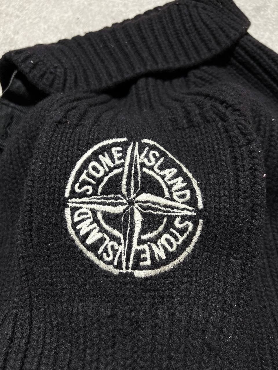 Stone Island Stone Island 2005 Heavyweight Wool Knit Spellout Cardigan Size US L / EU 52-54 / 3 - 2 Thumbnail