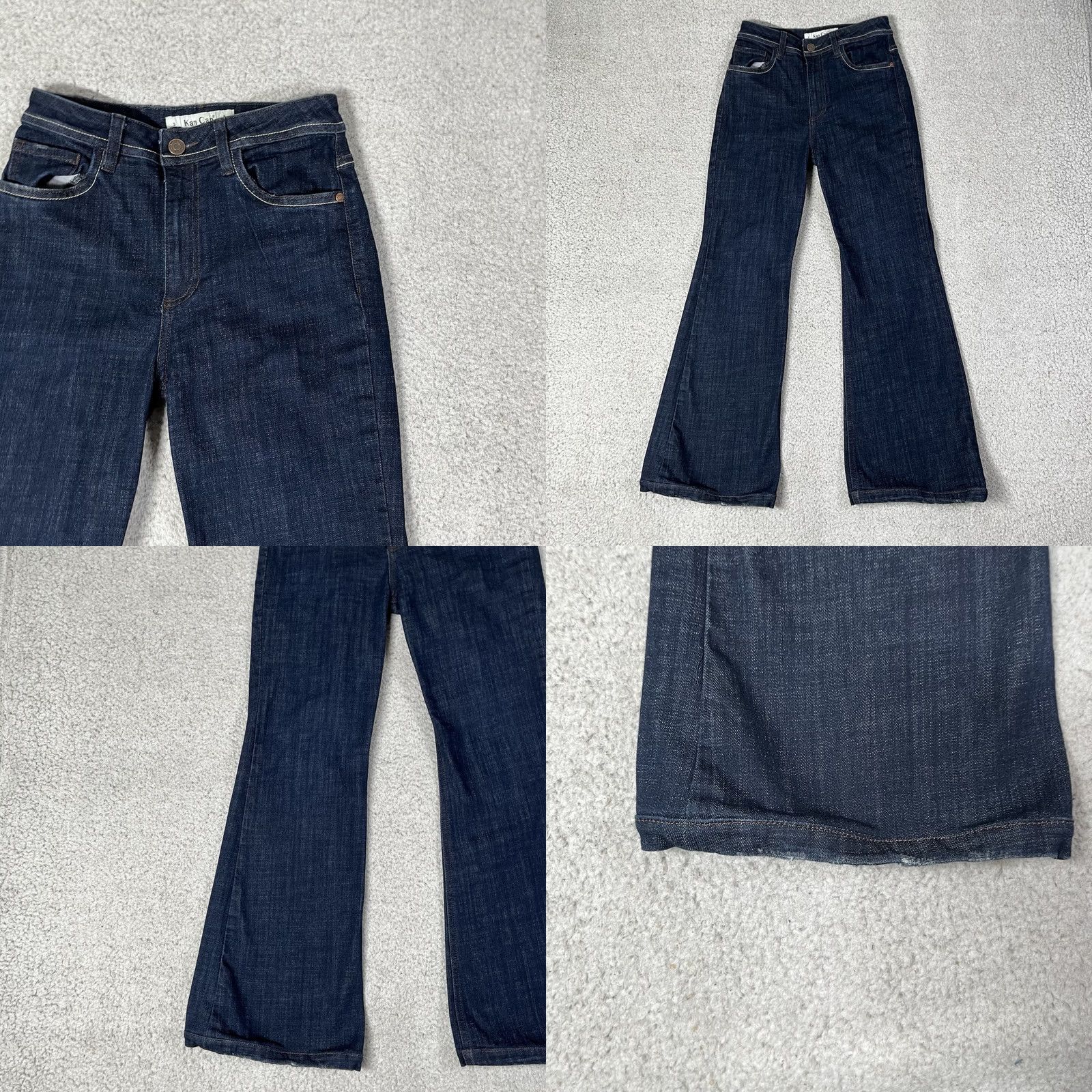 Vintage Kancan Jeans Womens Size 3 Dark Wash Flare Stretch Comfort Denim Jeans Women 5-Pocket 28in Inseam Size 26" / US 2 / IT 38 - 8 Thumbnail