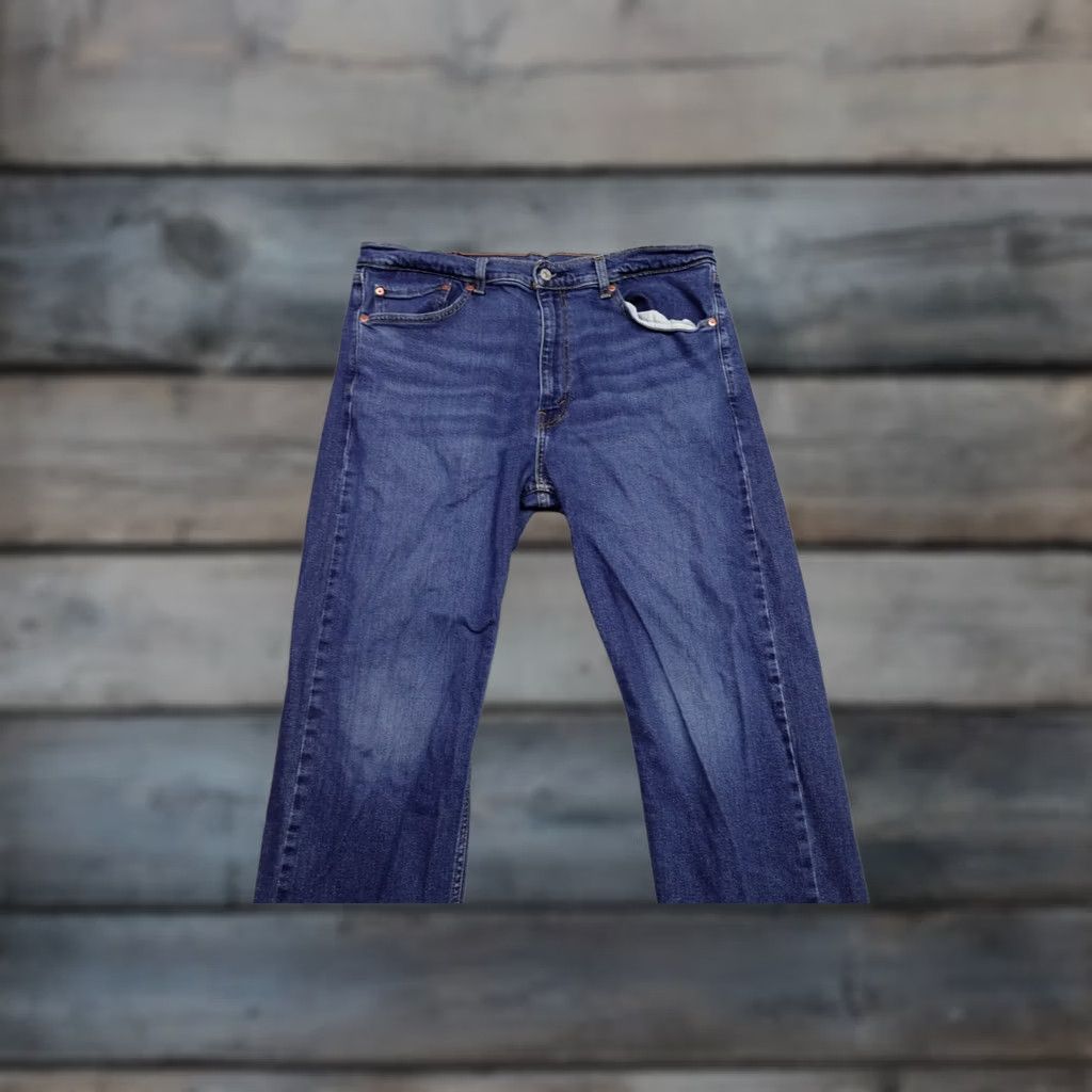 Levi's Levi's 505 Jeans Mens 38x30 Denim Blue Dark Wash 5-Pocket Relaxed Straight Zipper Belt Loops Cotton Blend Jeans Mens Regular Size US 38 / EU 54 - 1 Thumbnail