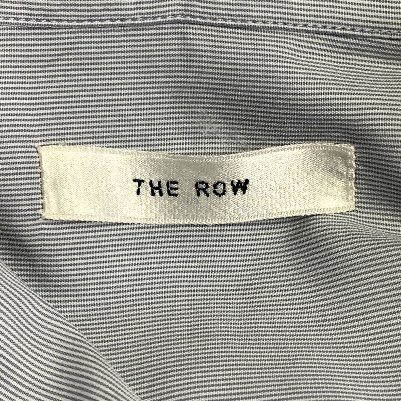 The Row VINTAGE THE ROW Shirt M Blue White Cotton Stripe Oversized Hidden Placket Women Size M / US 6-8 / IT 42-44 - 6 Thumbnail