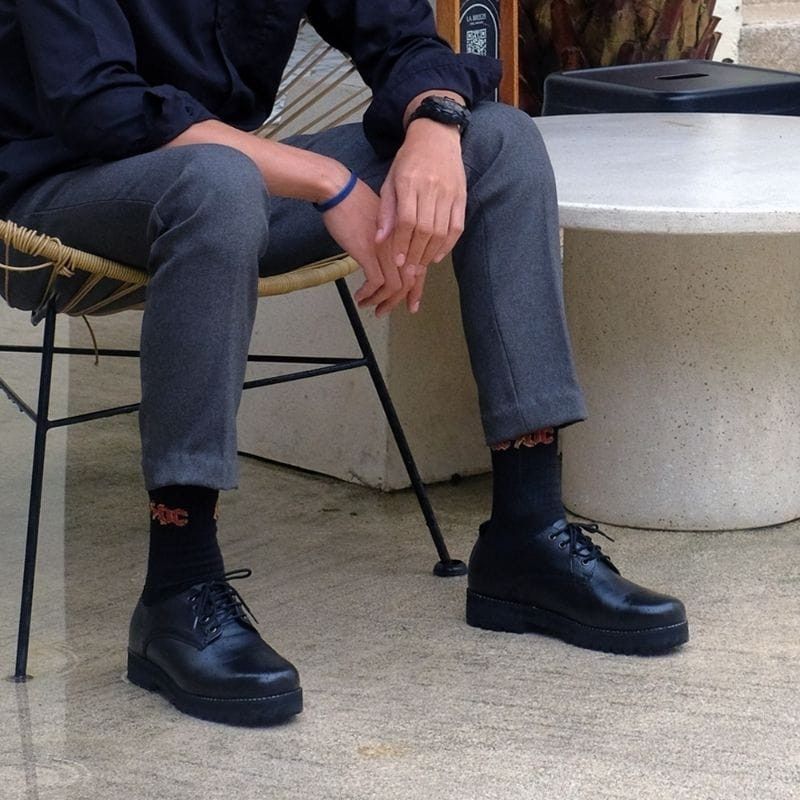 Designer Azco Derby Black Leather Size US 10 / EU 43 - 5 Thumbnail