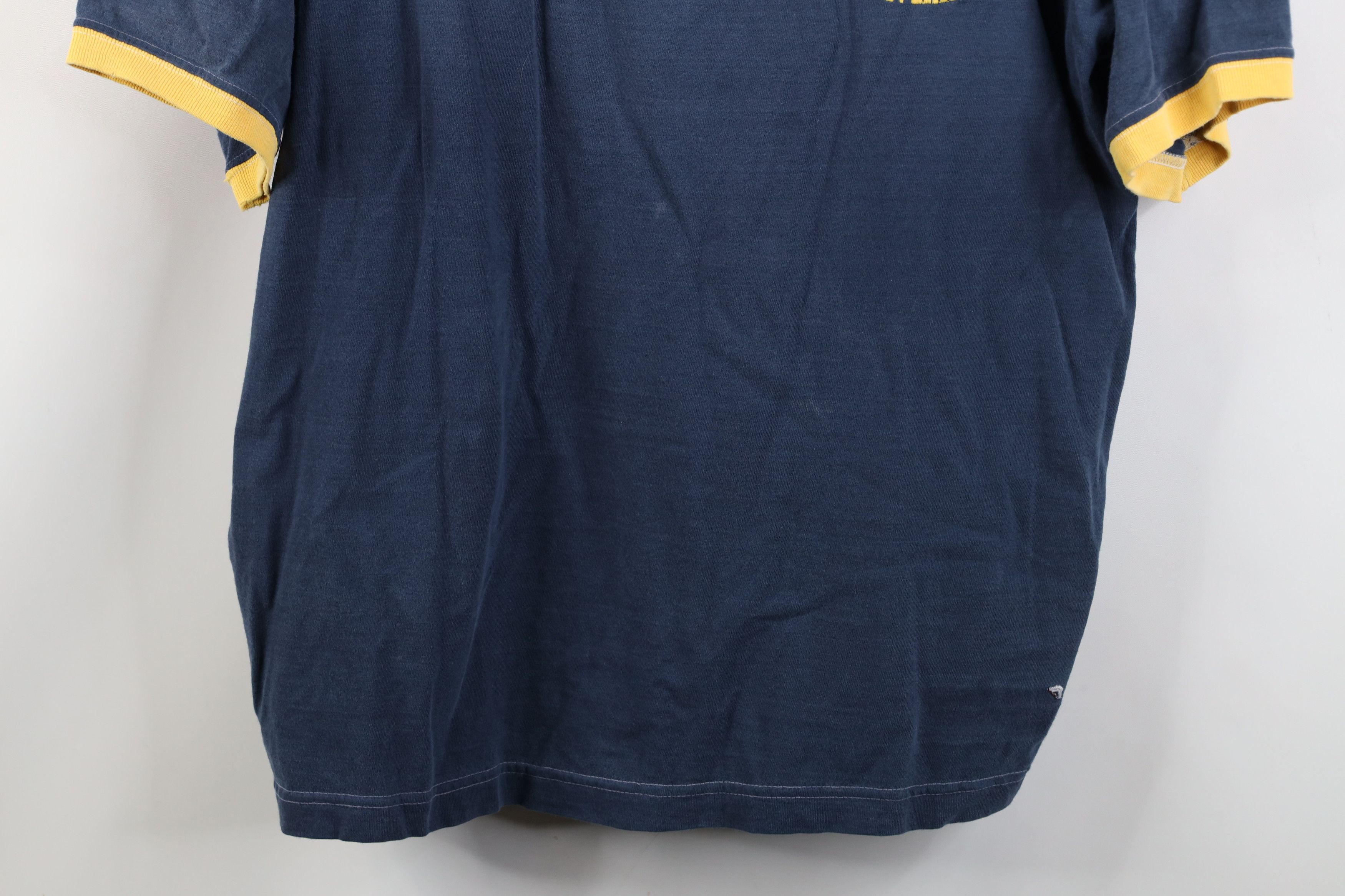 Vintage Vintage 90s University of Michigan Ringer T-Shirt Blue Size US L / EU 52-54 / 3 - 3 Thumbnail