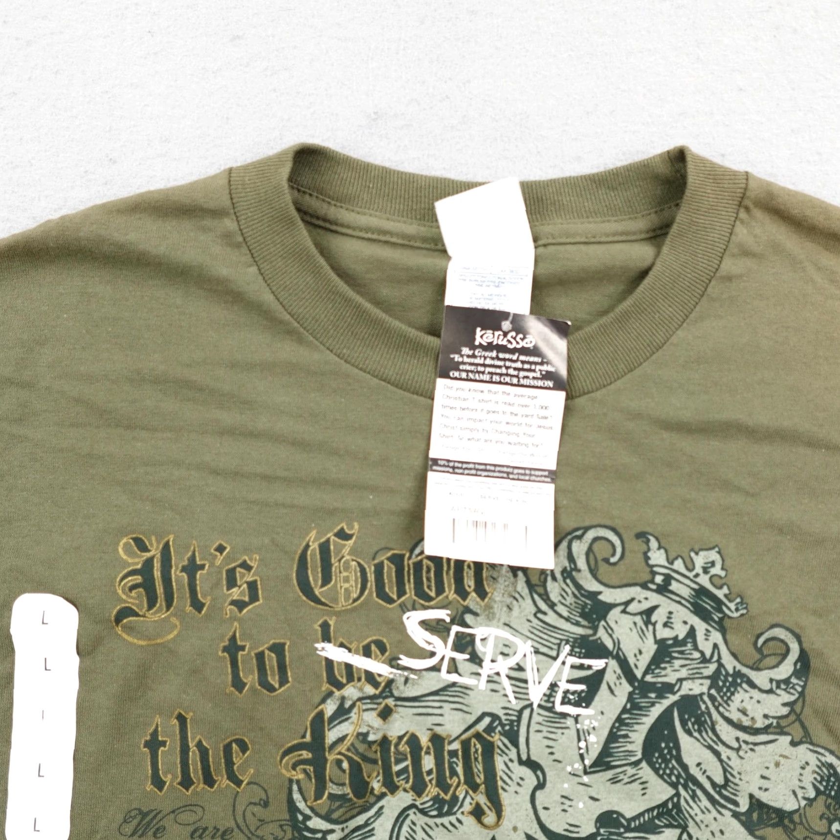 Vintage VINTAGE Kerusso Shirt Mens Large Green Christian Y2K Deadstock NEW Shirt Mens Large Green Christian Y2K Deadstock NEW Size US L / EU 52-54 / 3 - 2 Thumbnail