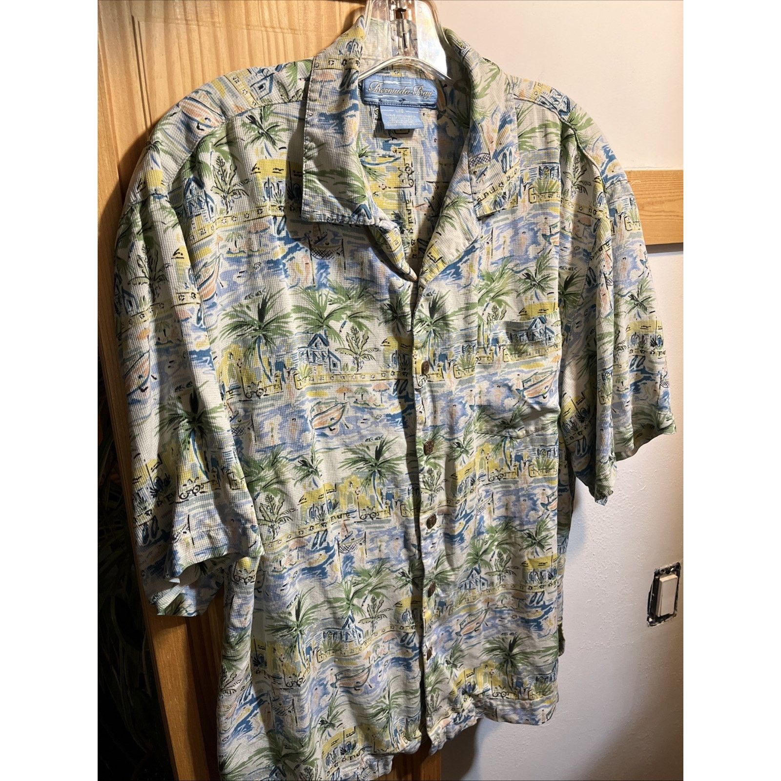 Other Bermuda Bay 100% Silk Hawaiian Shirt Men's Large Blue Fish Size US L / EU 52-54 / 3 - 2 Thumbnail