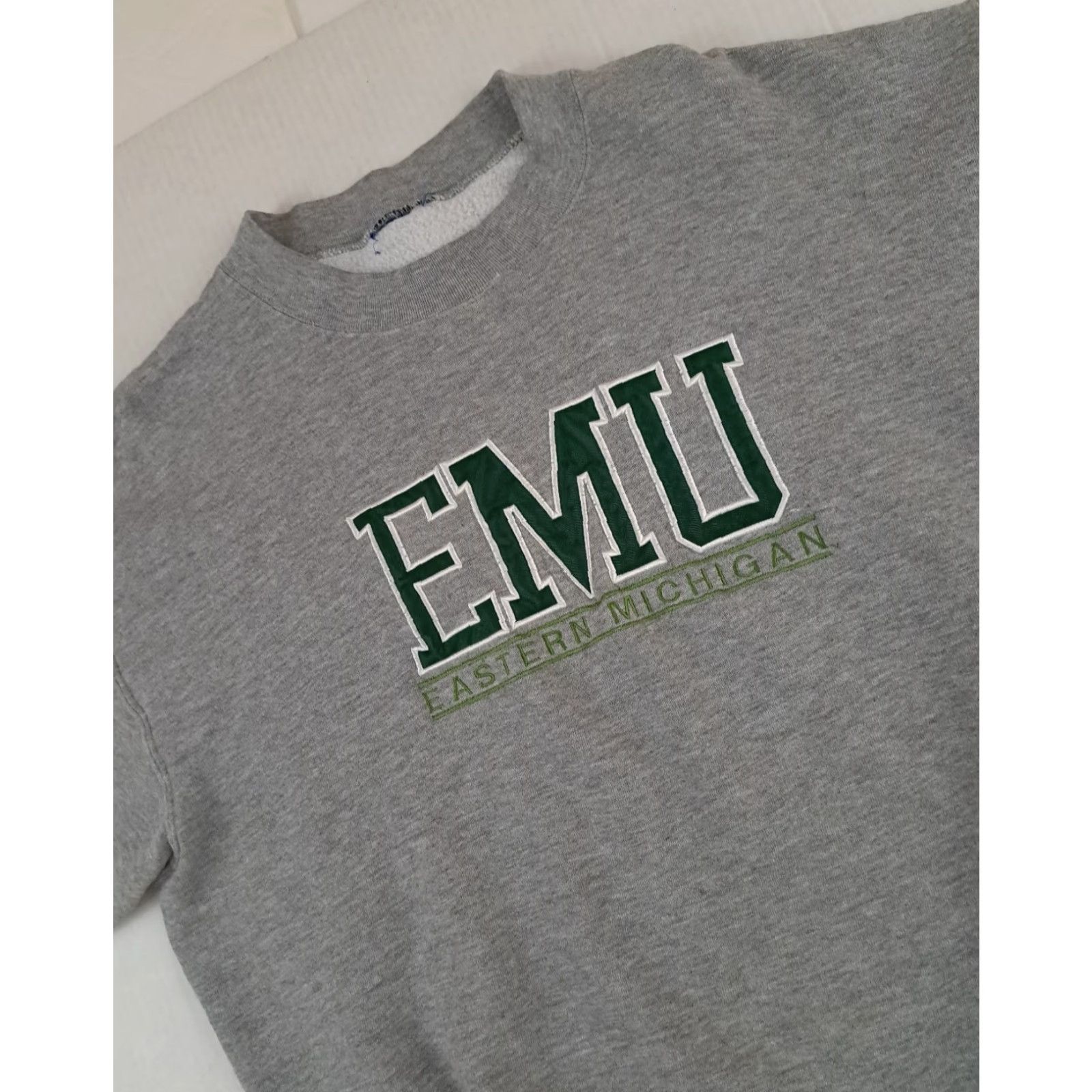 Jansport VINTAGE Eastern Michigan Eagles Embroidered Sweatshirt Large Jansport Gray Size US L / EU 52-54 / 3 - 2 Thumbnail