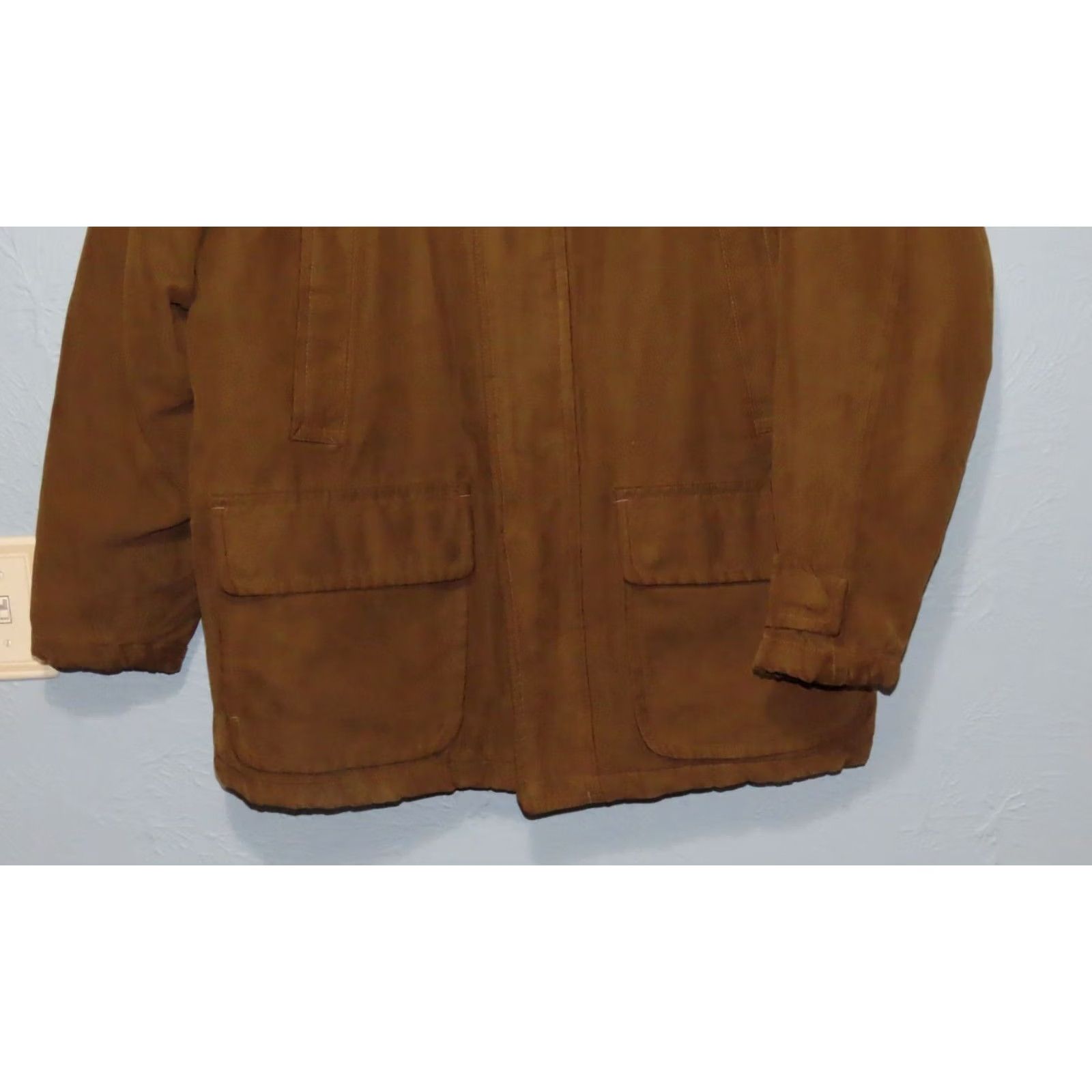 Vintage John Henry Men's L Faux Suede Hooded Brown Winter Coat Jacket Size US L / EU 52-54 / 3 - 2 Thumbnail
