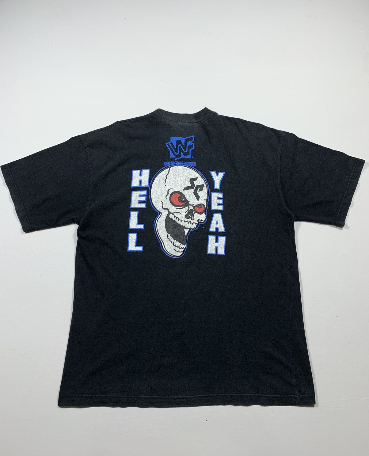 WCW/nWo × WWE × WWF Vintage WWF Faded Distressed Black Size US XL / EU 56 / 4 - 1 Thumbnail