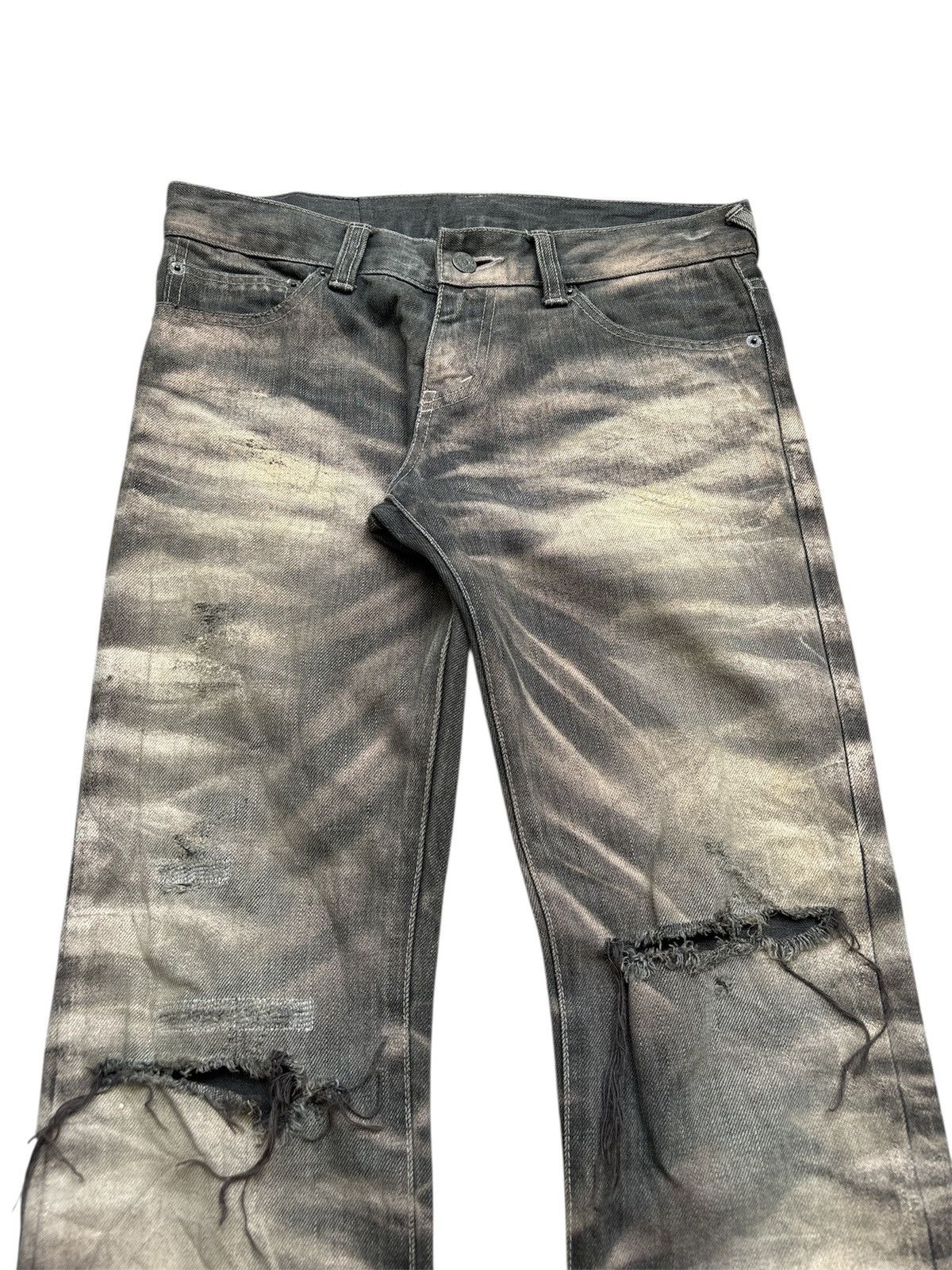 Tornado Mart Whiskered Washed Flared Denim Jeans Size US 29 - 3 Thumbnail