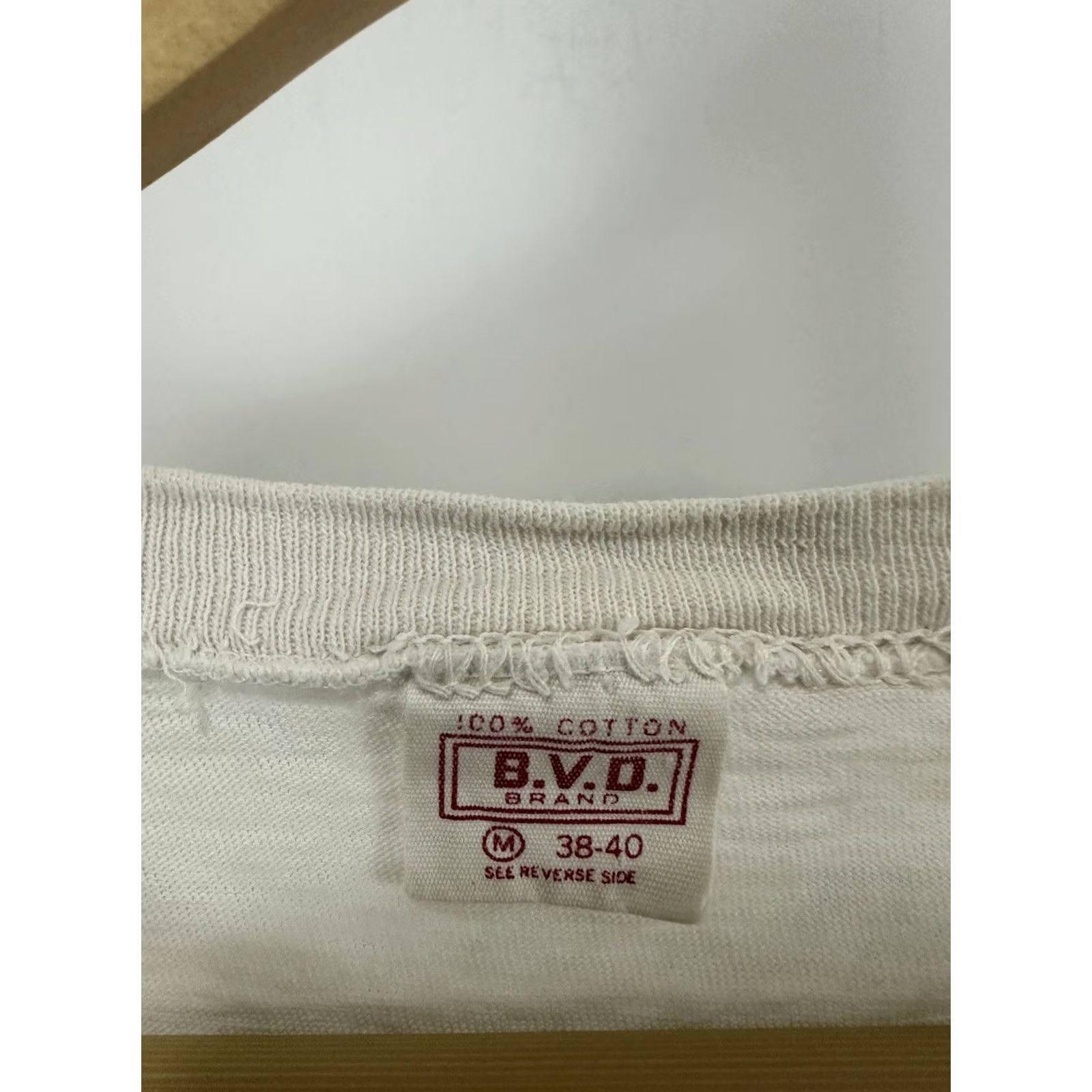 Vintage B.V.D T-Shirt Shirt Mens M Cream VTG 60s Westcoast Distressed Worn 60s Grunge California Diego San Size US M / EU 48-50 / 2 - 5 Thumbnail