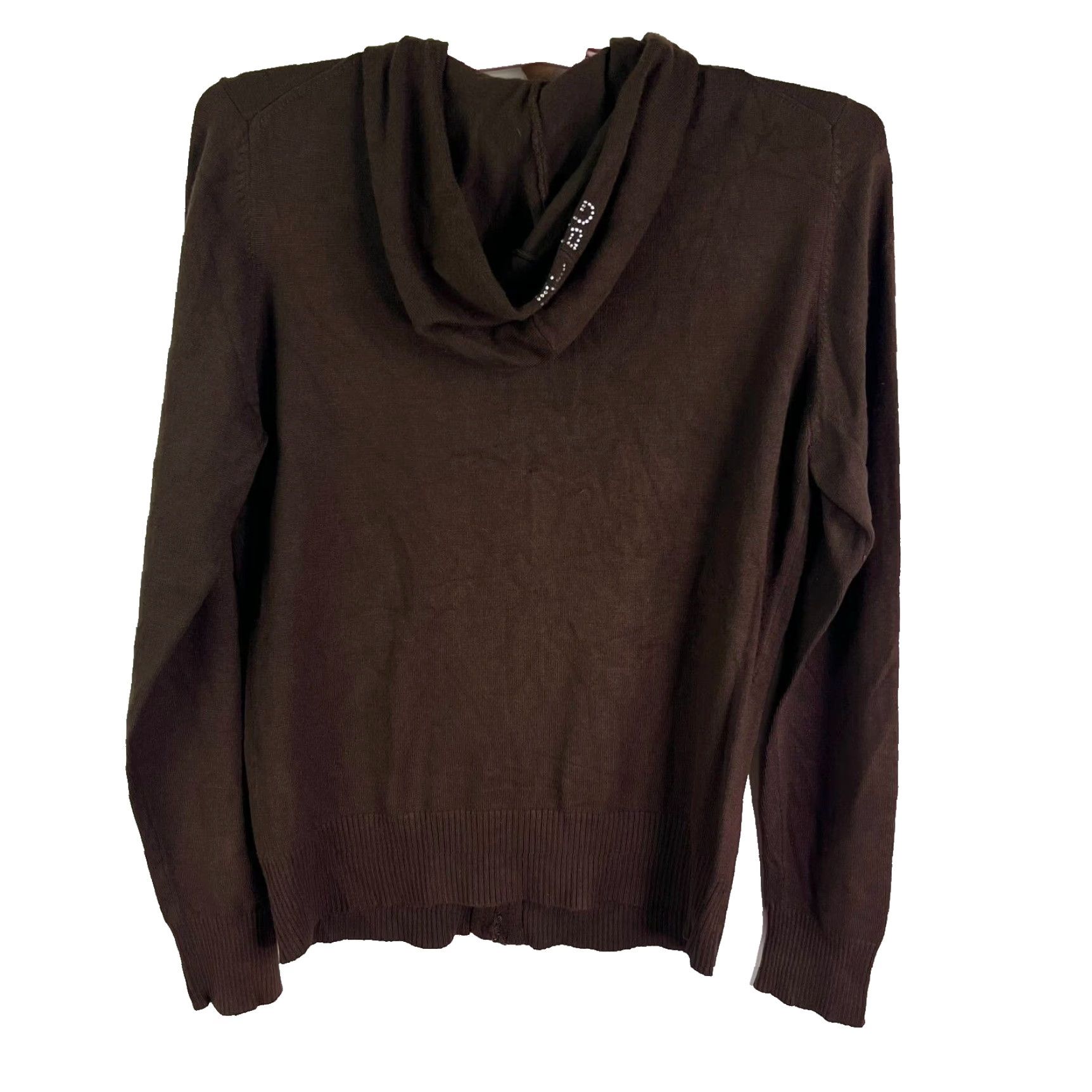 Bcbgmaxazria BCBGMAXAZRIA Rhinestone Hoodie Womens Size M Brown Full Zip Activewear 90s Size M / US 6-8 / IT 42-44 - 5 Thumbnail