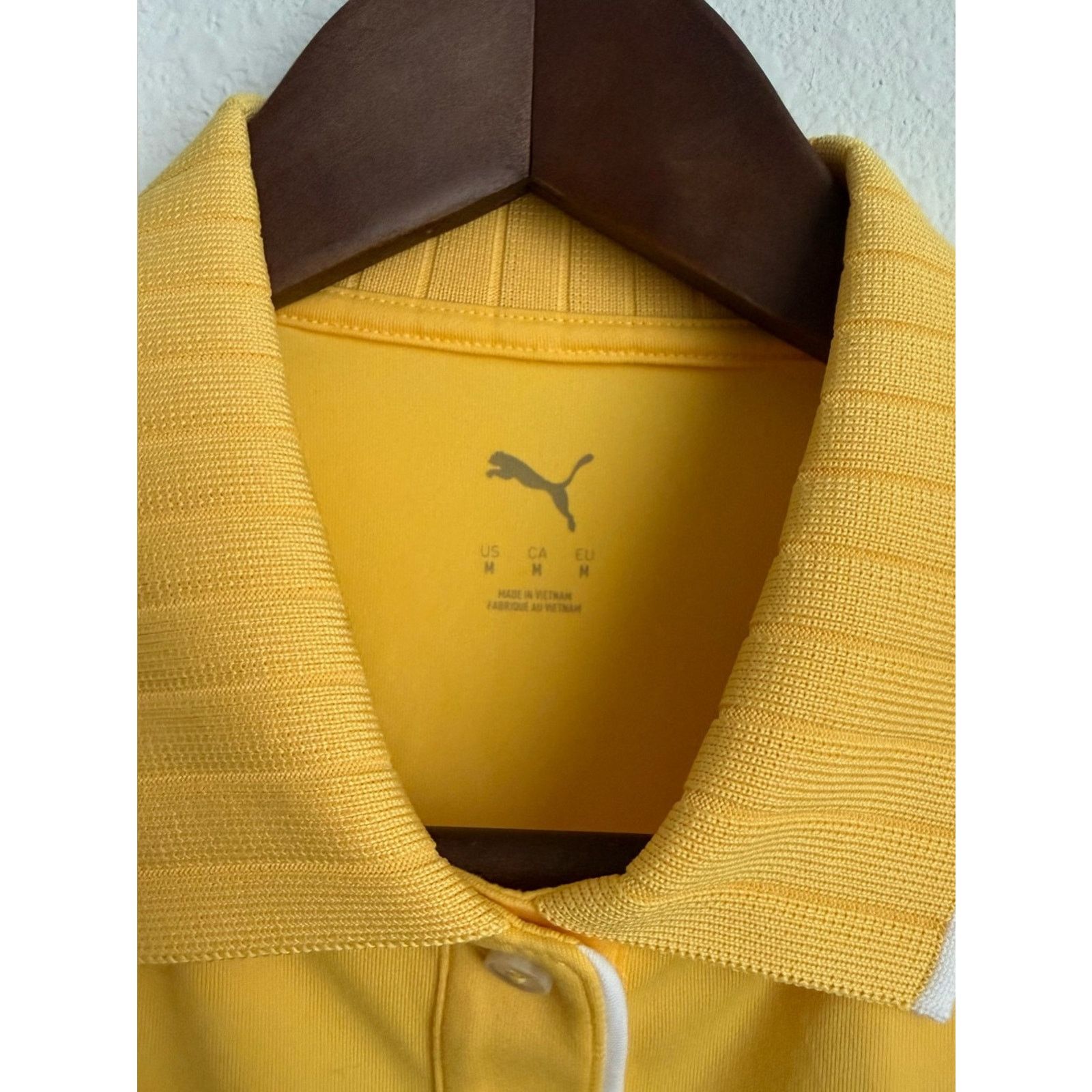 Puma PUMA CLOUDSPUN Yellow Polo with White Trim Collar Size M / US 6-8 / IT 42-44 - 3 Thumbnail