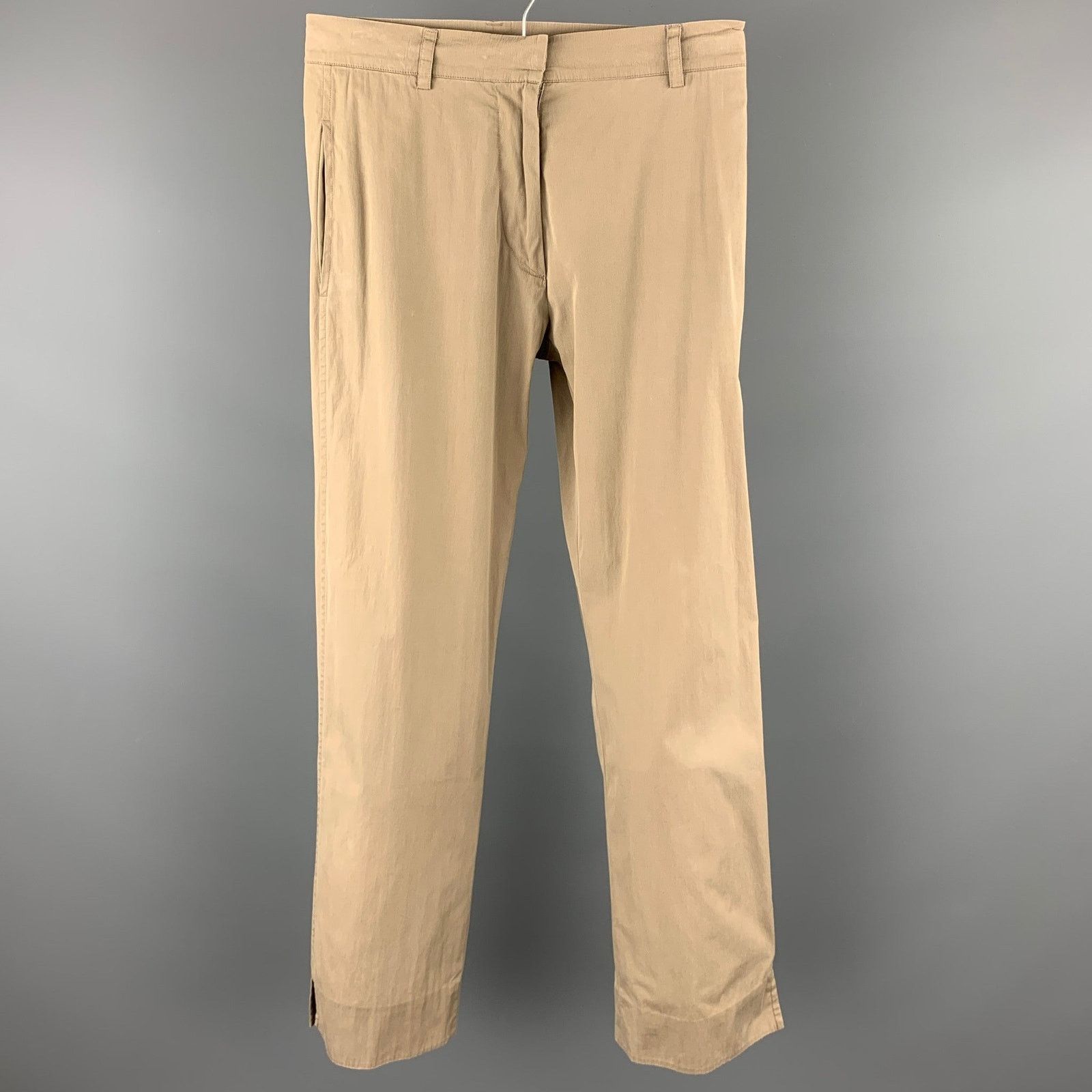 Jil Sander JIL SANDER Size 2 Taupe Cotton Blend Straight Dress Pants Size 26" / US 2 / IT 38 - 1 Thumbnail