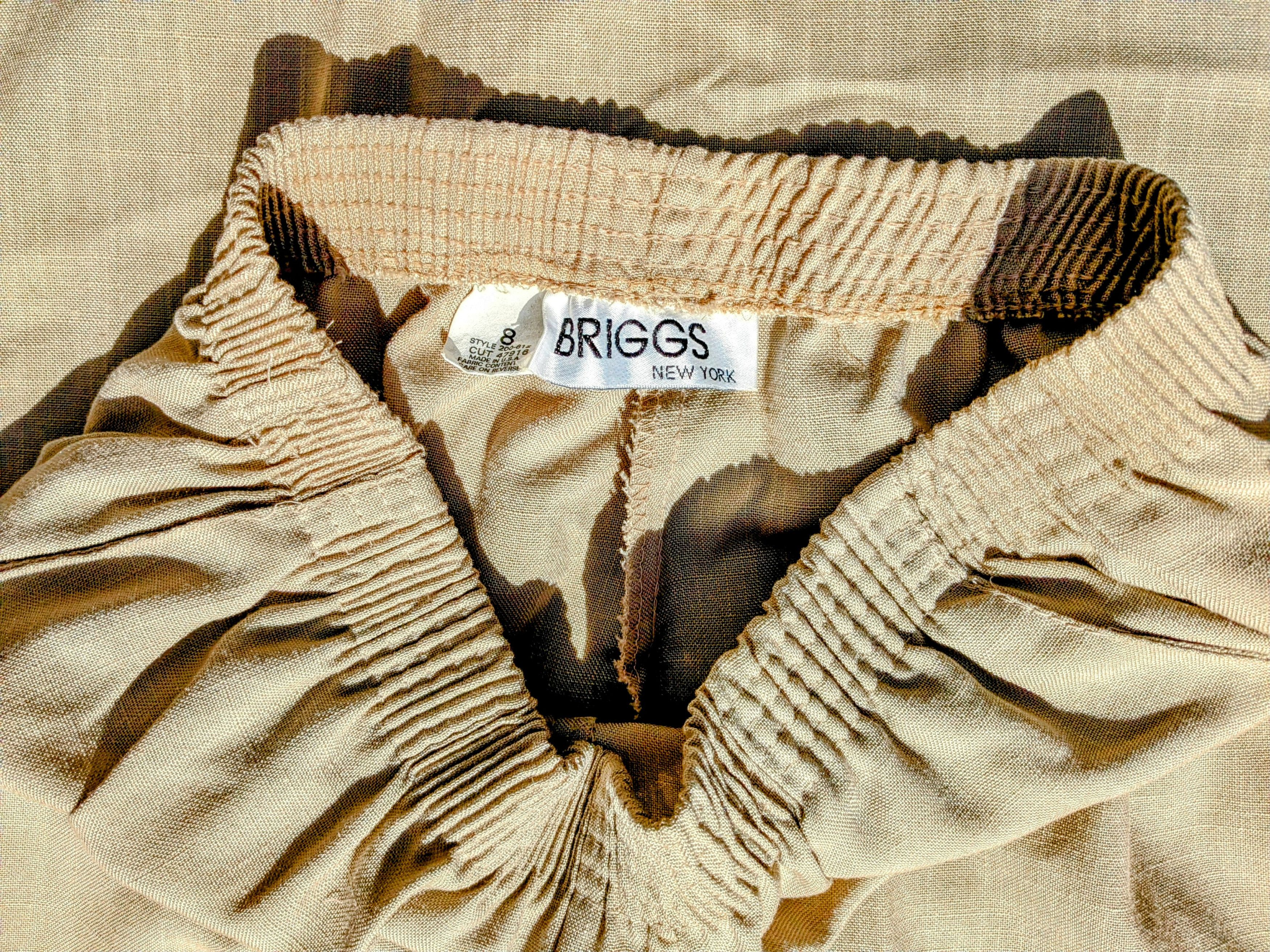 Designer VTG 1980's Briggs Petite Desert Tan Linen Jacket Pant Suit Size XS / US 0-2 / IT 36-38 - 8 Thumbnail