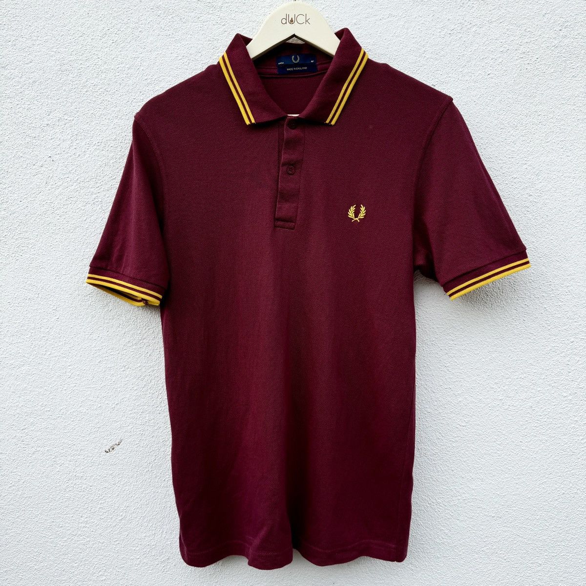 Other FRED PERRY 'M12' Classic Twin Tapped Maroon Polo Tee ENGLAND Size US M / EU 48-50 / 2 - 2 Thumbnail