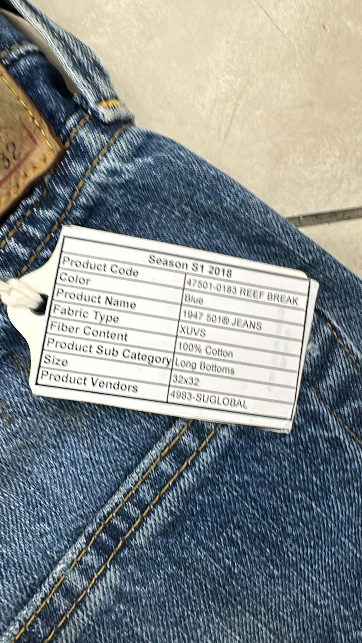 Levi's Vintage Clothing Levis LVC SAMPLE 501XX 1947 Selvedge Jeans W32/L32 Size US 32 / EU 48 - 4 Thumbnail