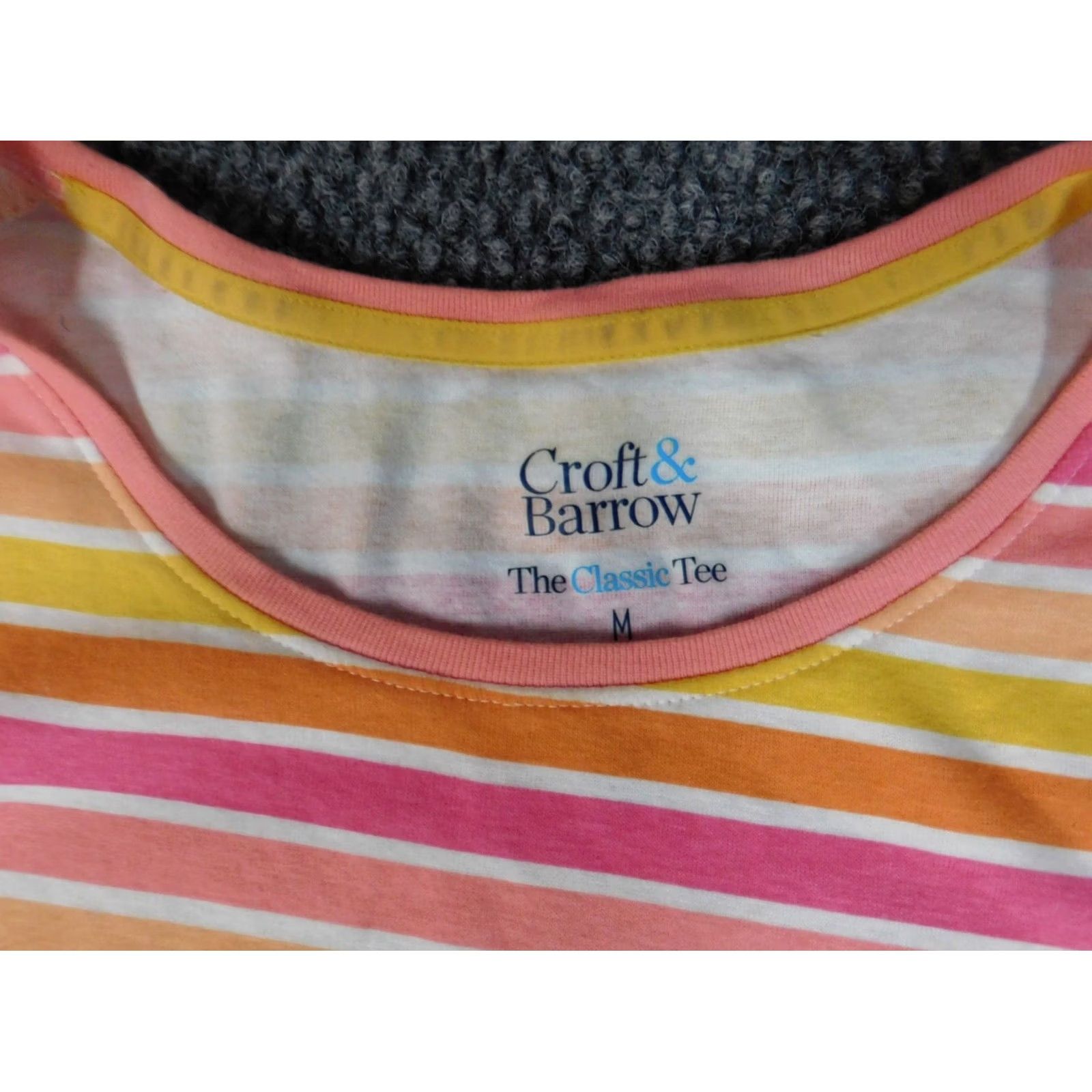 Croft & Barrow Croft & Barrow Womens Shirt Medium Pink Striped Crewneck Blouse Short Sleeve Casual breathable Classic Mens? Womens Size M / US 6-8 / IT 42-44 - 5 Thumbnail