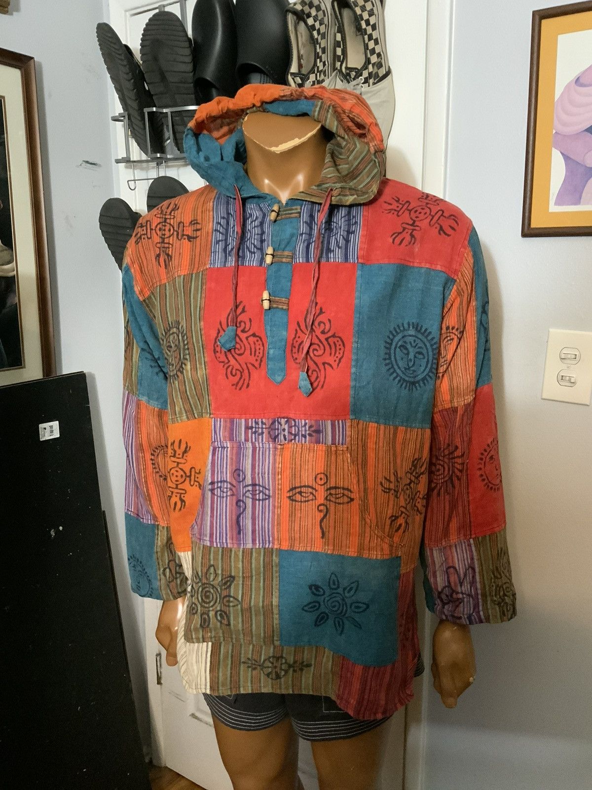 Vintage Siddhartha Souvenir Nepal Boho Patchwork Peace Hoodie Size US M / EU 48-50 / 2 - 9 Thumbnail