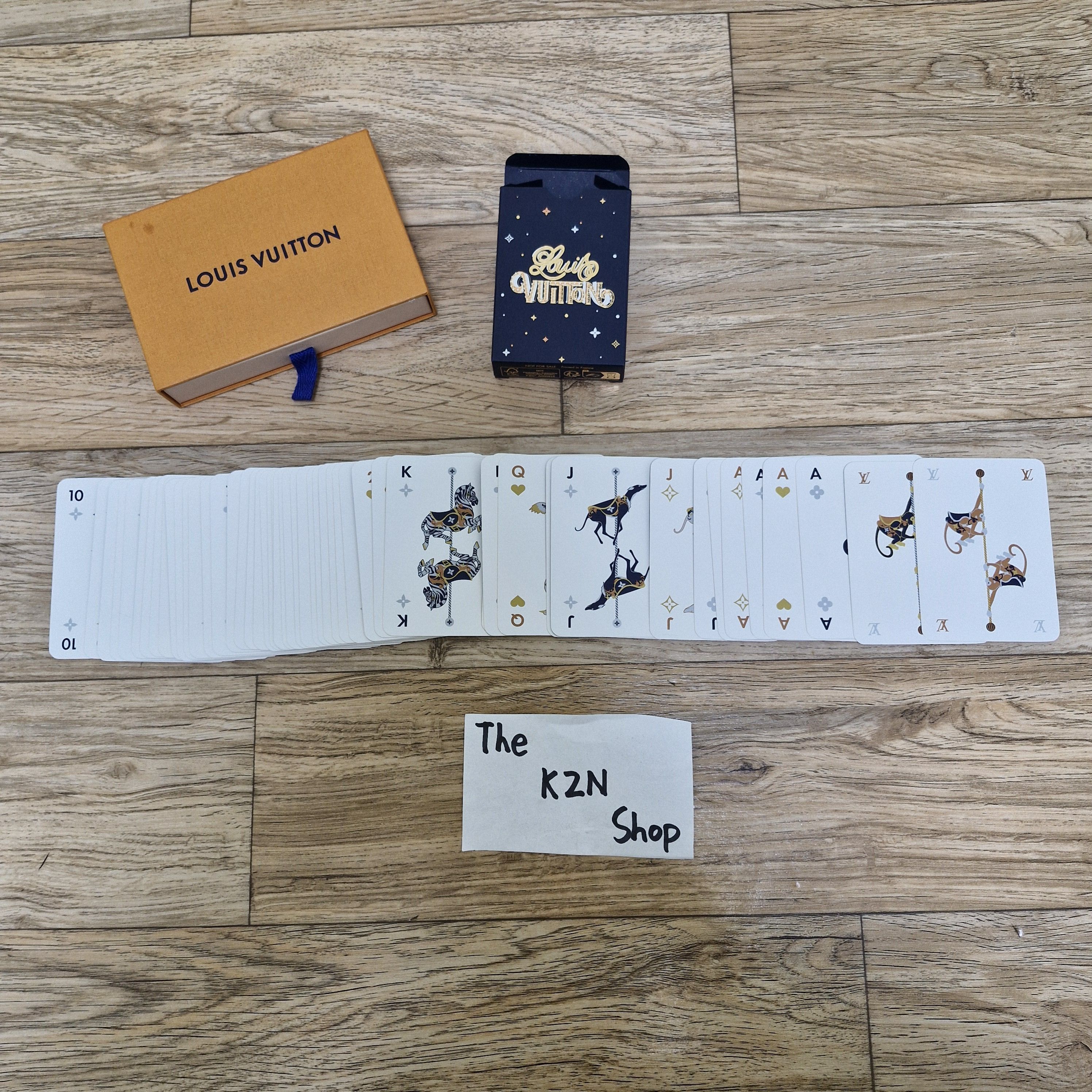 LOUIS VUITTON Gold Rimmed Carousel Deck Playing Card