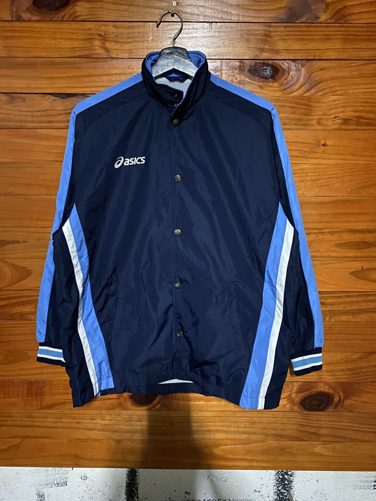 Asics Vintage 1990s Asics Navy & Sky Blue Track Jacket – Japanese Size US M / EU 48-50 / 2 - 2 Thumbnail
