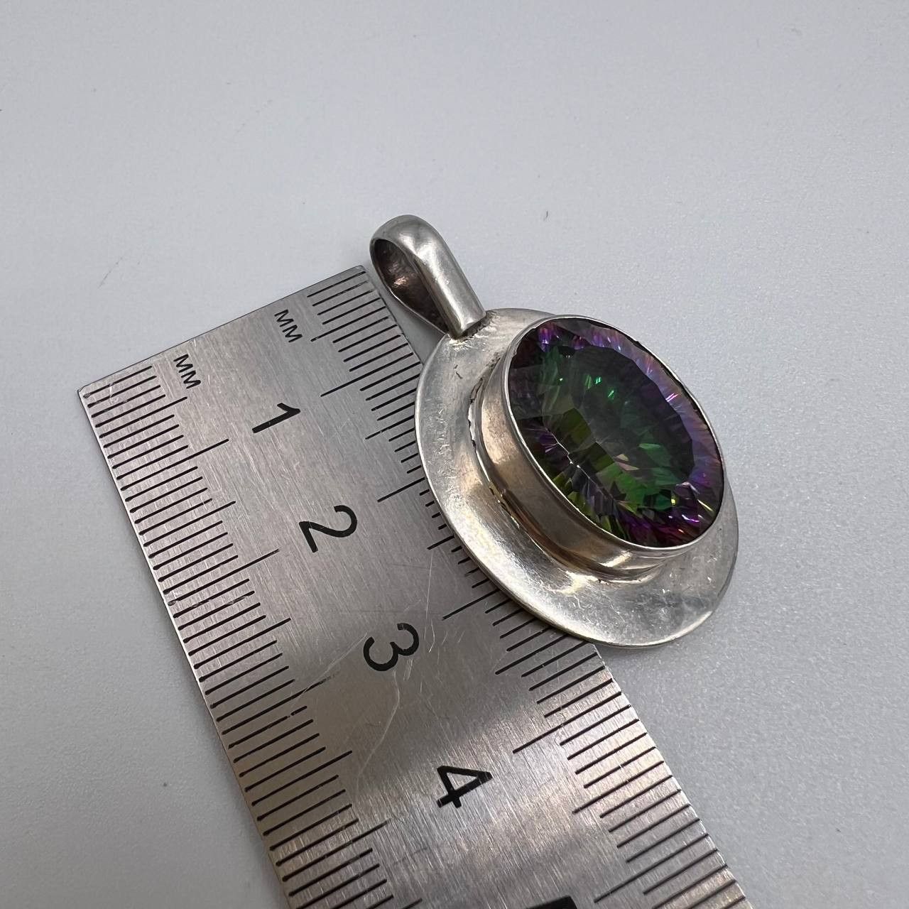 Sterling Silver Vintage Pendant Sterling Silver 925 Gemstone Mystic Topaz Size ONE SIZE - 6 Thumbnail