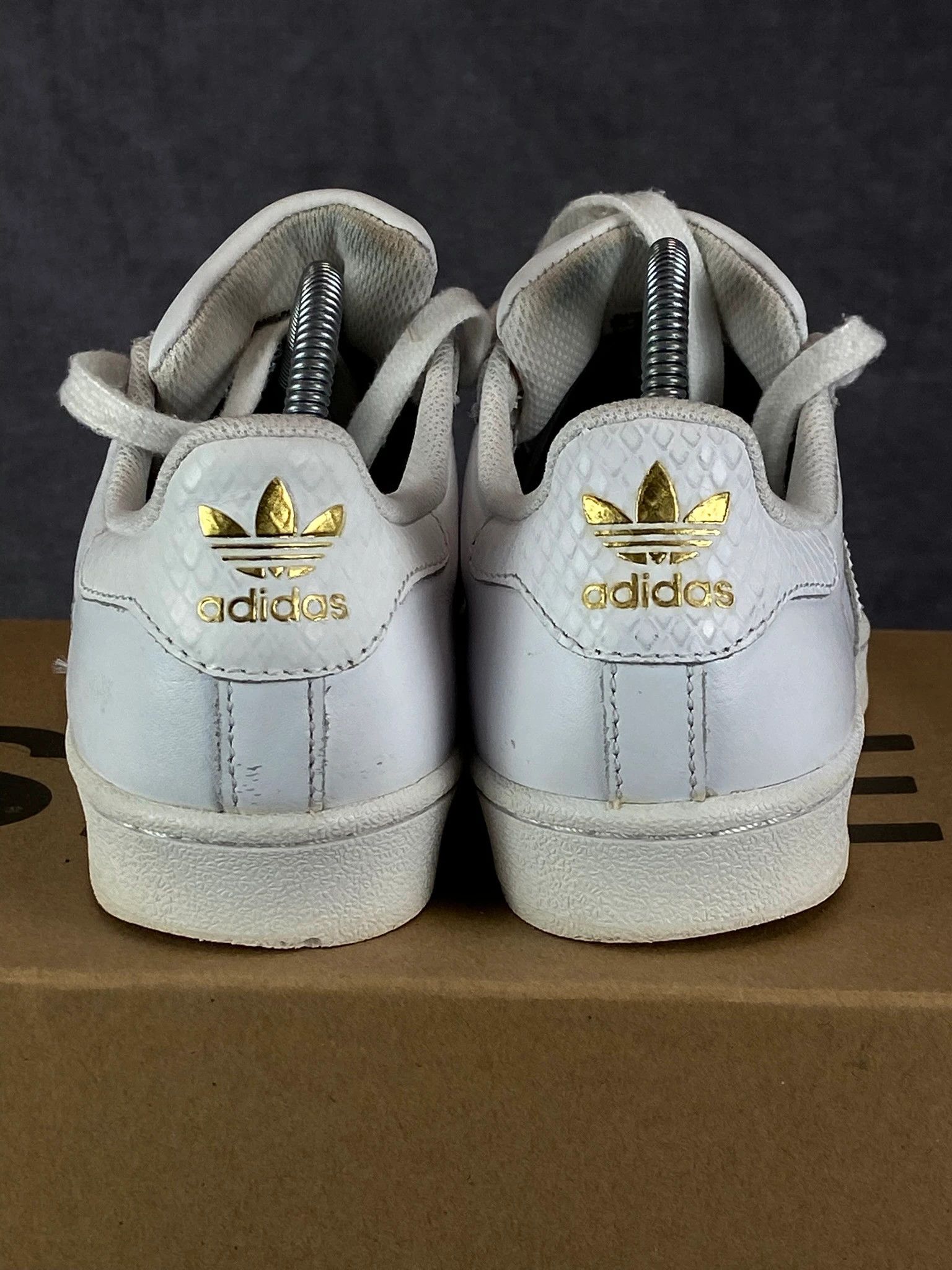 Adidas Adidas Superstar – White Leather Sneakers Size US 5.5 / EU 38 - 4 Thumbnail