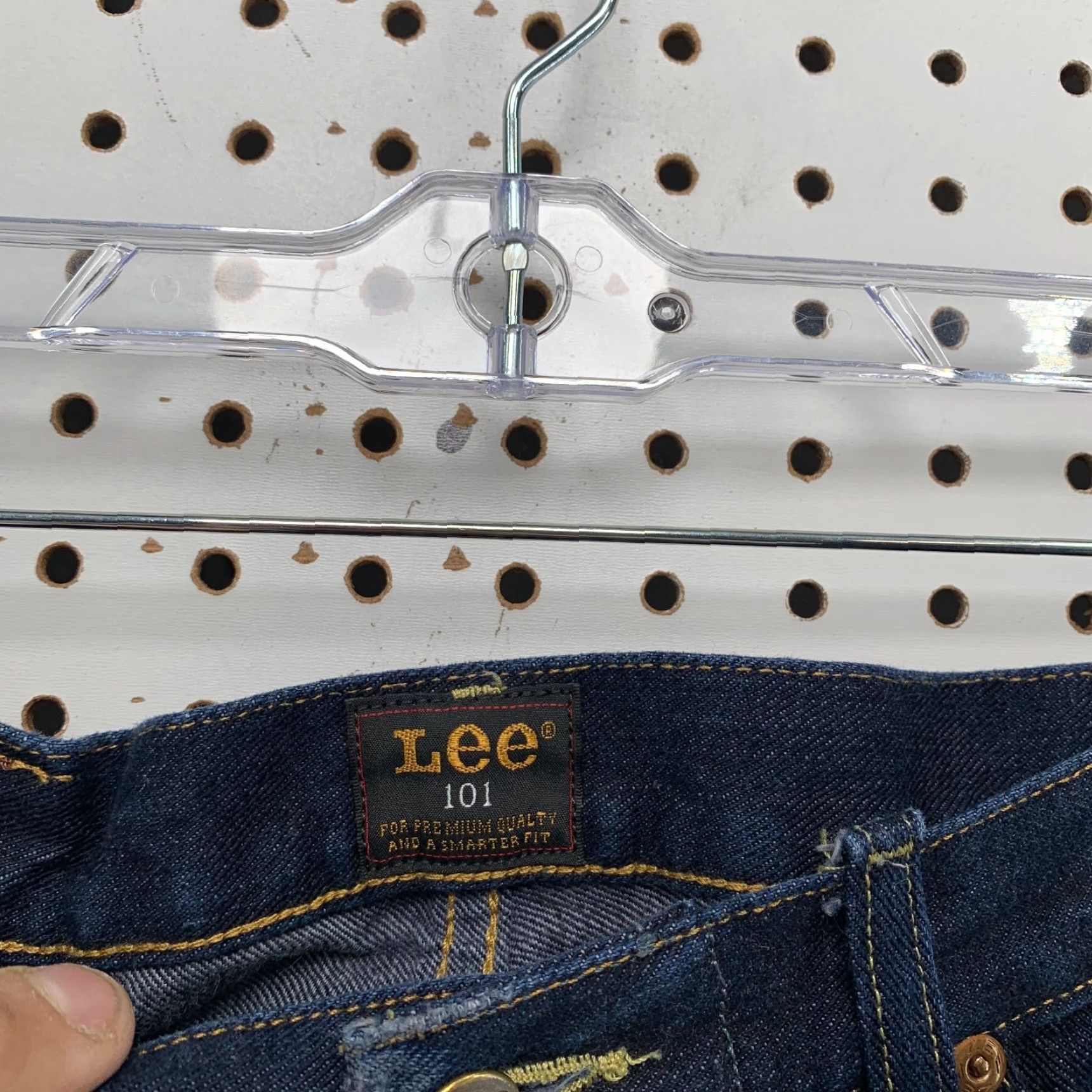 Lee Lee 101 Z Denim Selvedge Jeans Mens 33x30 Japan Indigo Dark Wash Distress Italy Size US 33 - 4 Thumbnail