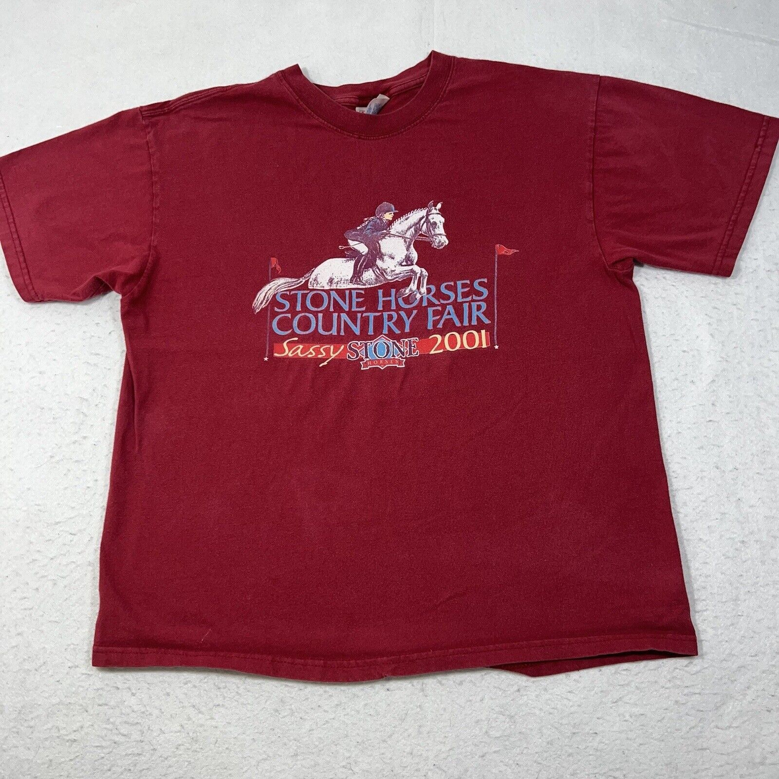 Hanes Vintage Hanes Stone Horses Country Fair Jockey Graphic Tee Size US L / EU 52-54 / 3 - 1 Thumbnail