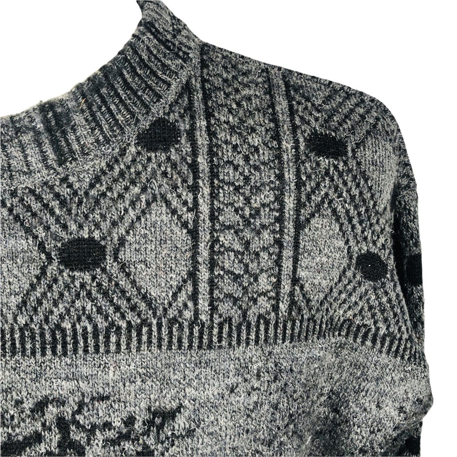 The Unbranded Brand James Dillon Pullover Sweater Gray Black Geometric Tree XL Size US XL / EU 56 / 4 - 4 Thumbnail
