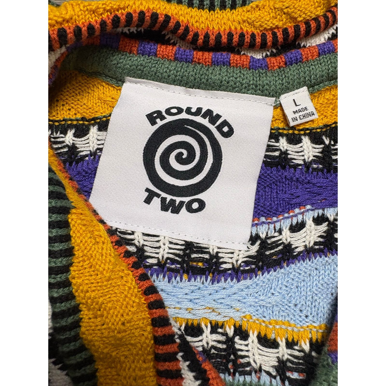Round Two NWT Round 2 Multicolor Stretchy Knitted Polo - Sz. Large Size US L / EU 52-54 / 3 - 4 Thumbnail