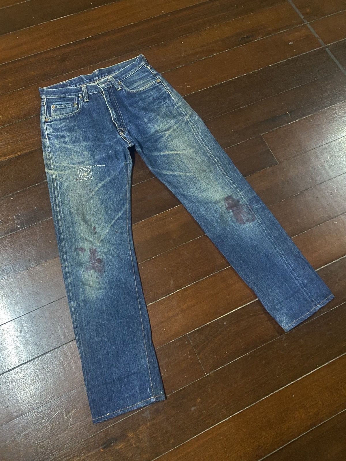 Denime Vintage Denime Japan Distressed Selvedge rework mud wash Size US 30 / EU 46 - 2 Thumbnail
