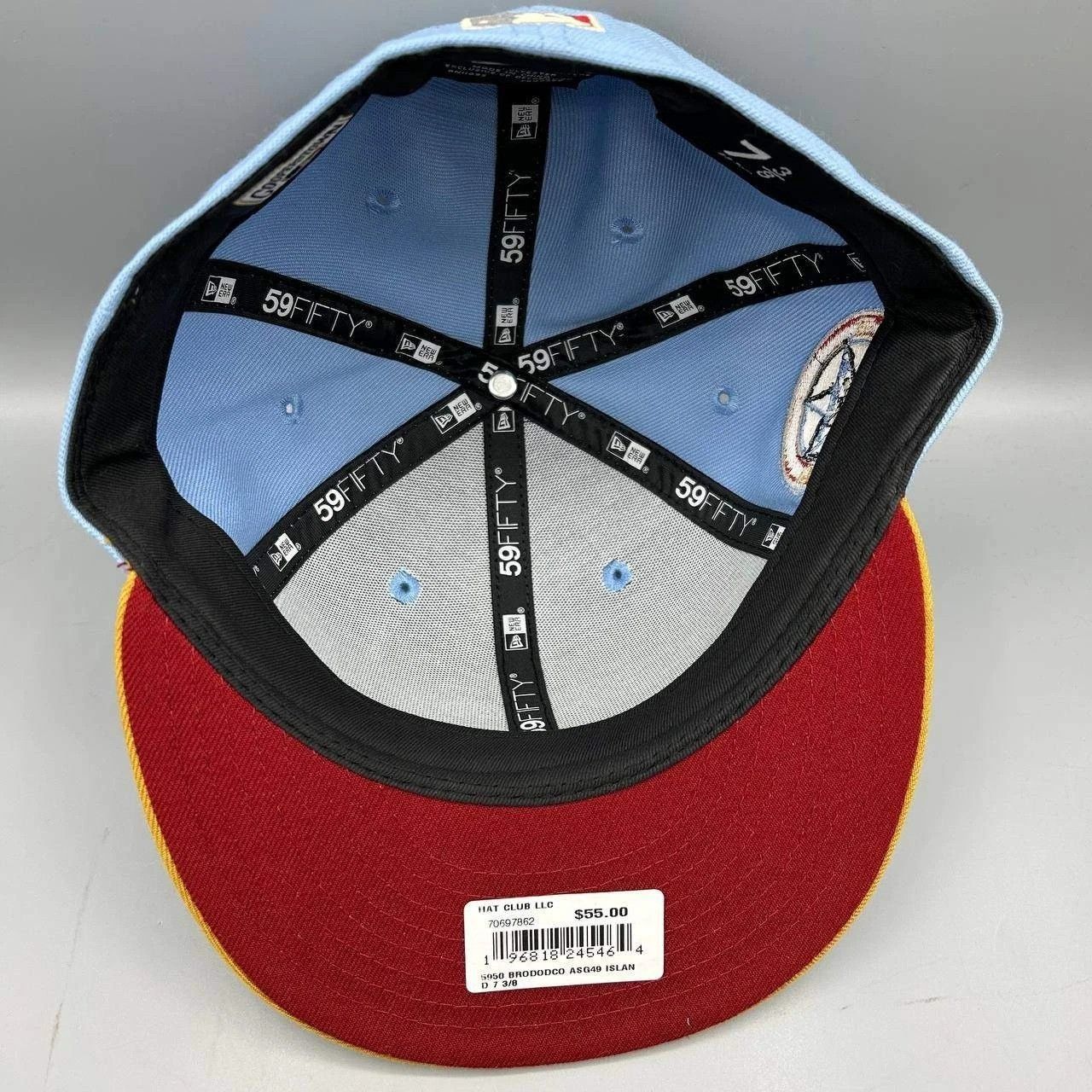 New Era Brooklyn Dodgers Hat Men 7 3/8 Blue MLB Fitted Cap New Size ONE SIZE - 2 Thumbnail