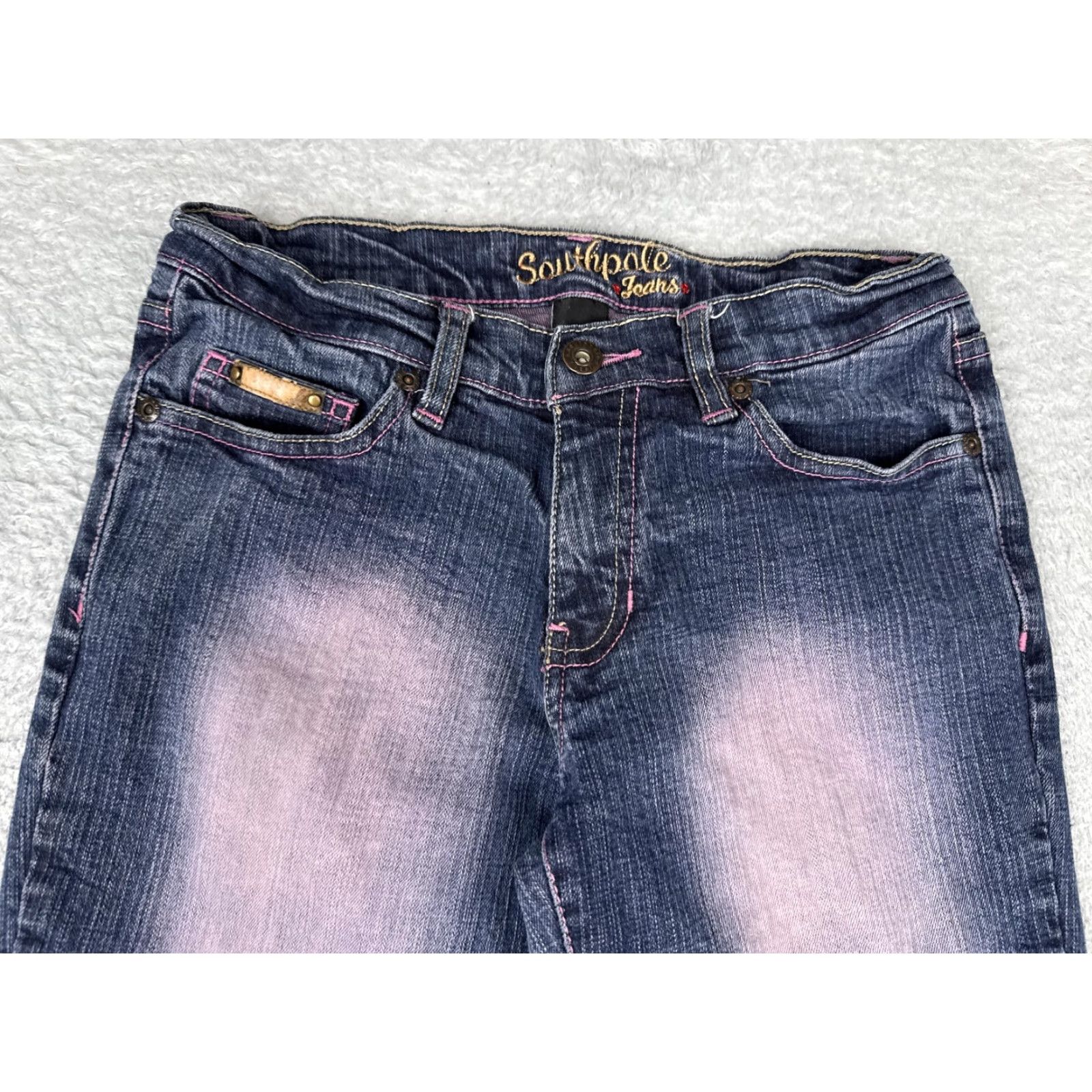 Southpole Southpole Jeans Women Bootcut Denim Pants 3 Blue 24x31 Pink Fade Contrast Stitch 5-Pocket Design Jeans Size 26" / US 2 / IT 38 - 4 Thumbnail