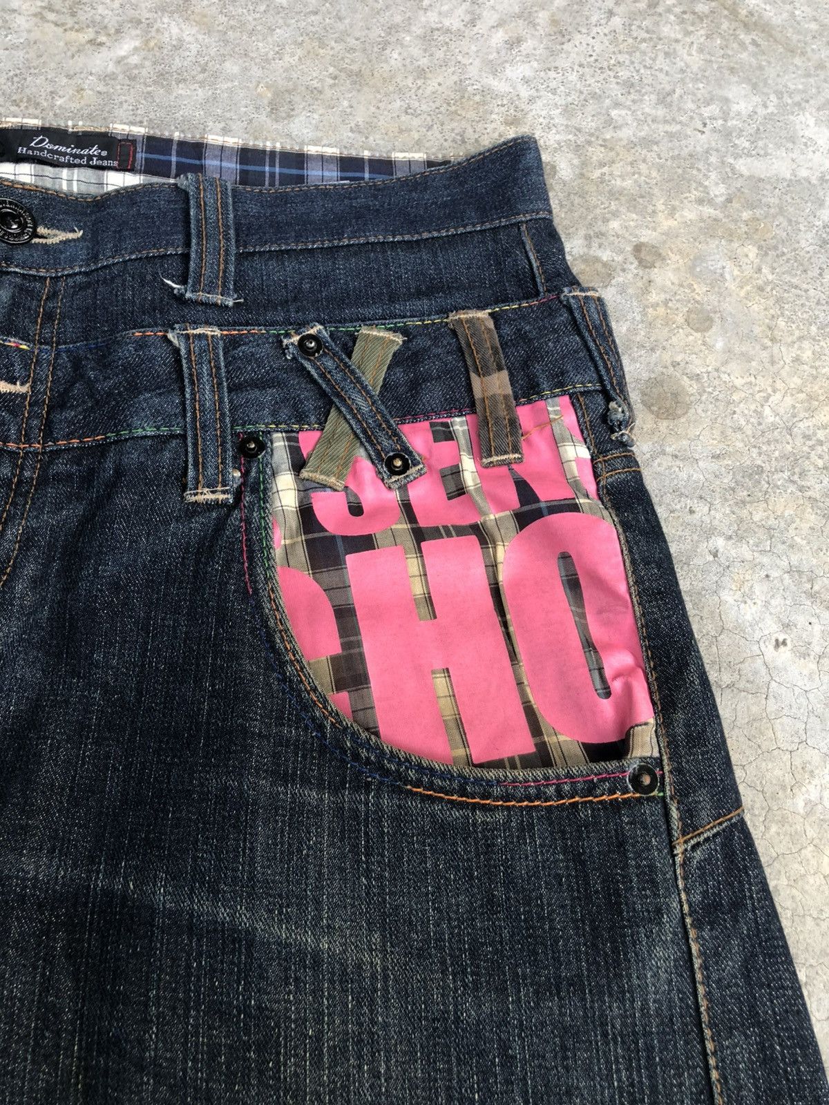Hysteric Glamour Dominate Handcrafted Double Waist Distressed Jeans Size US 33 - 15 Thumbnail