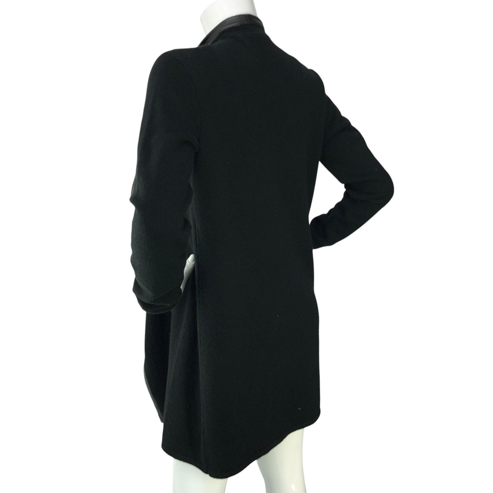 Ralph Lauren Black Label Ralph Lauren Size S Open Cardigan Cashmere Lamb Leather Trim Size S / US 4 / IT 40 - 6 Thumbnail