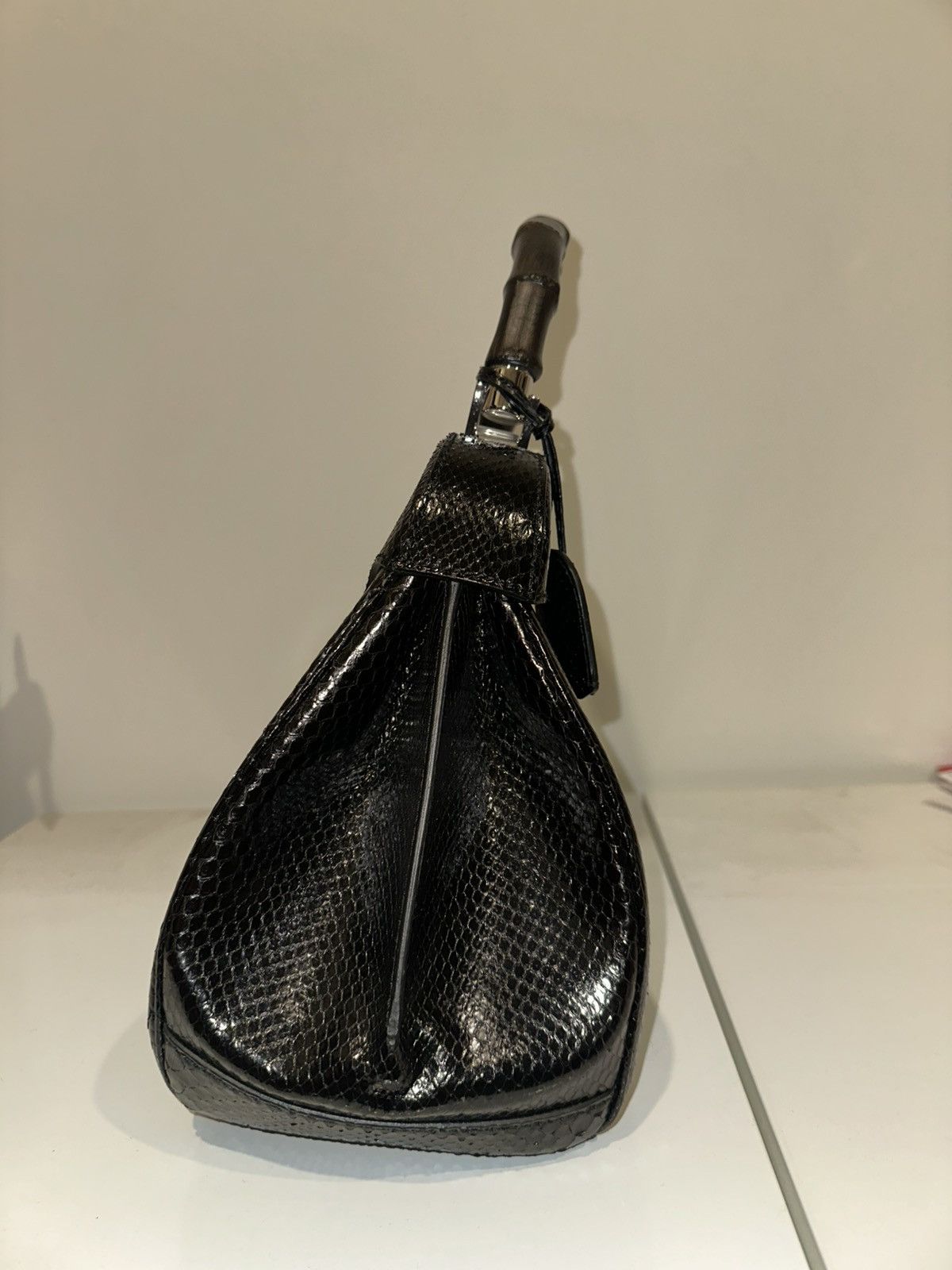 Gucci × Vintage Gucci Black Python Lady Lock Large handle bag Size ONE SIZE - 4 Thumbnail